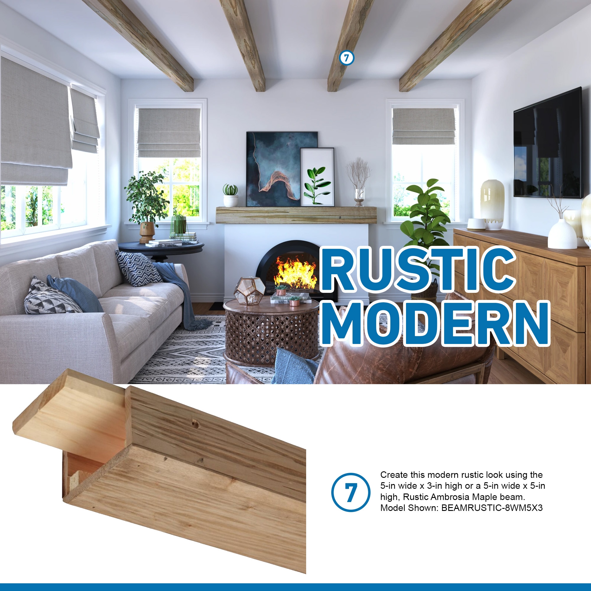 Ornamental Mouldings BEAMRUSTIC-8WM5X5 Faux-Beams - View #10