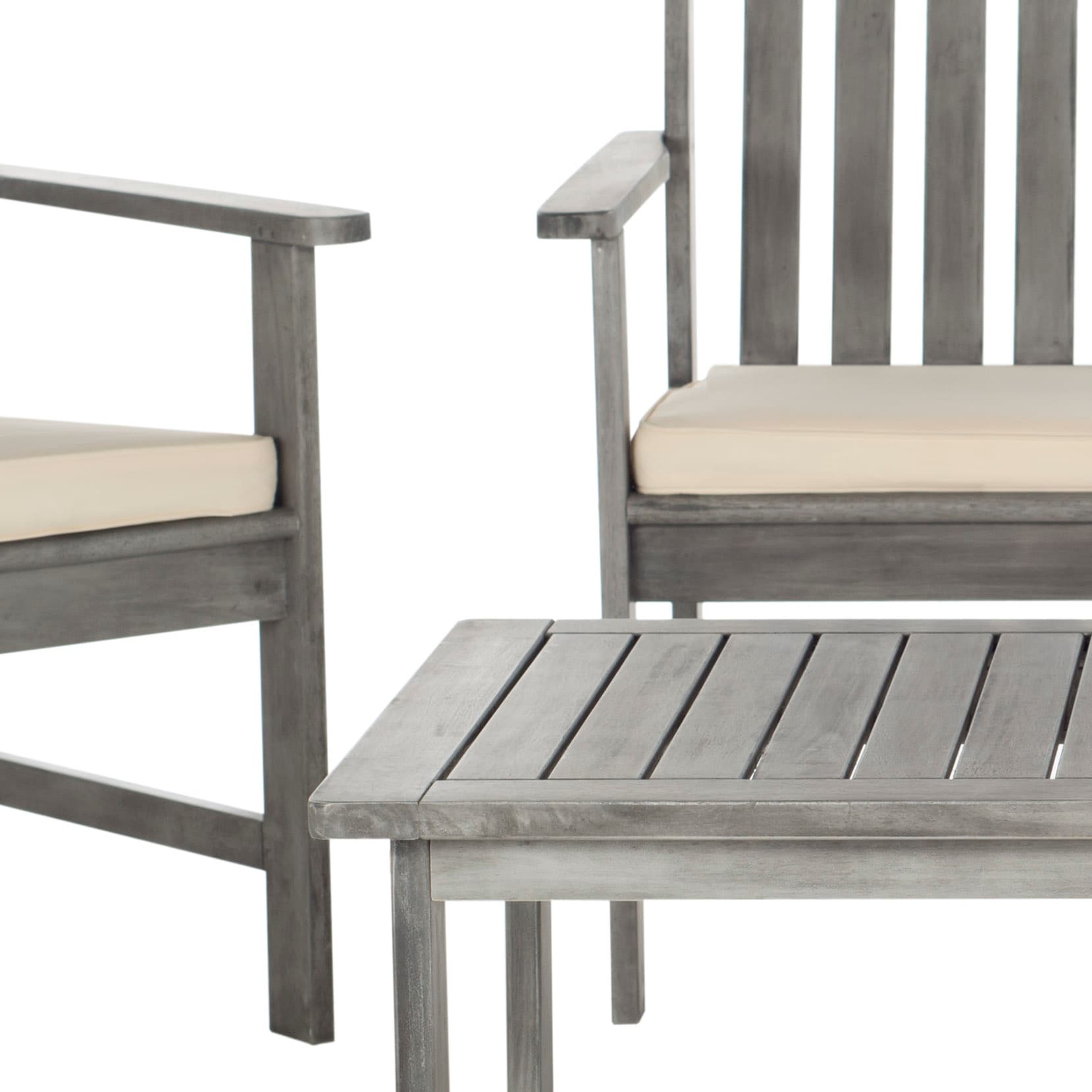 Safavieh PAT7006B Burbank 4 Patio Conversation Set with SAFAVIEH Cushions