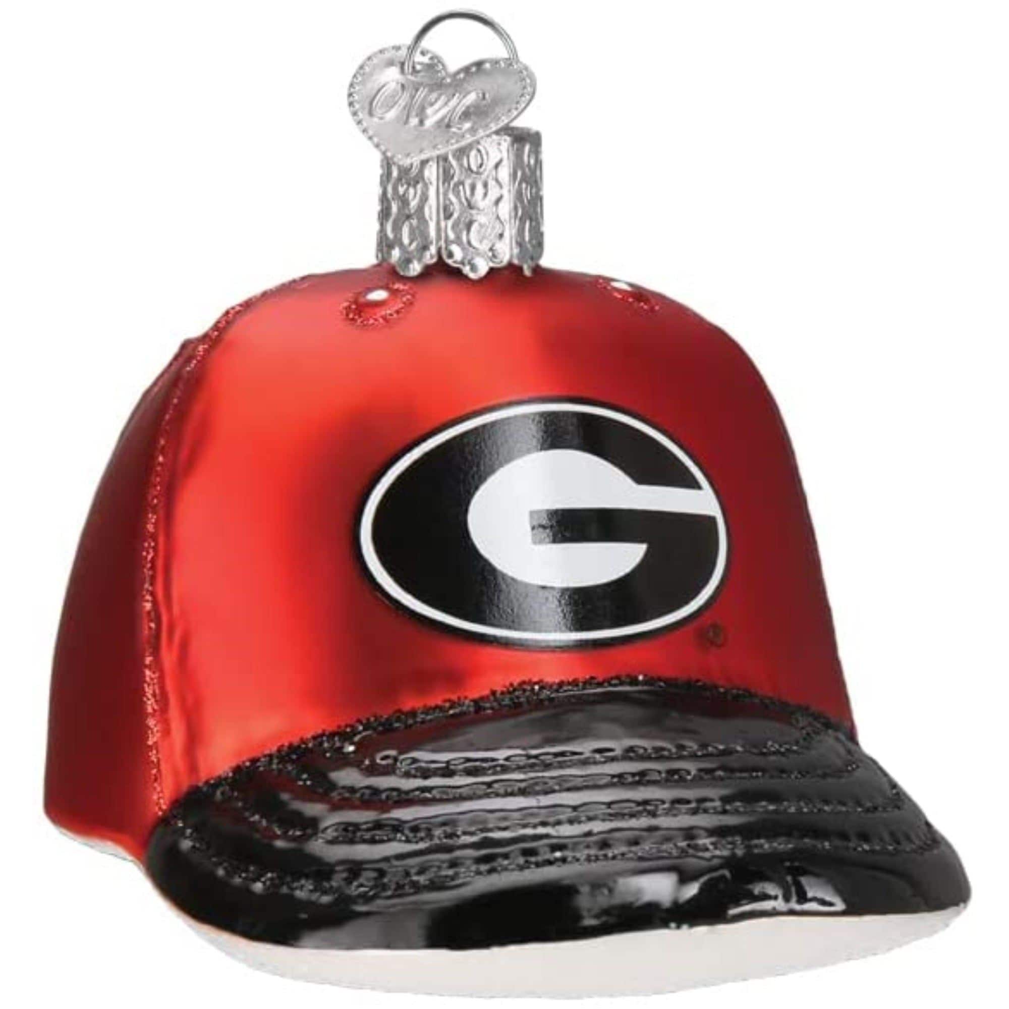 Old World Christmas 729343623195 Blown Glass Ornament for Christmas Tree - Georgia Baseball Cap