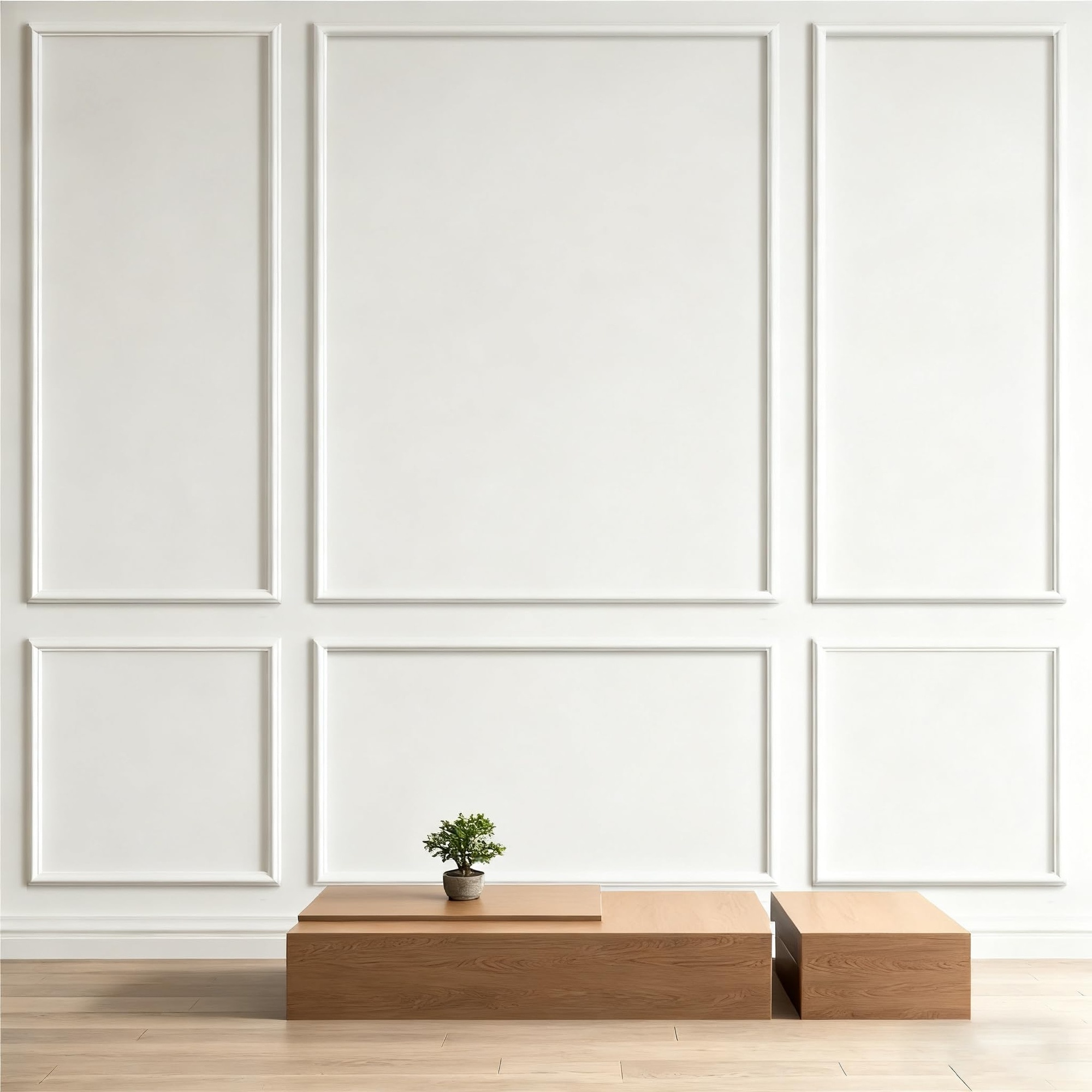 Wudkey Peel and Stick Wall Molding Kit 24 Piece Pre Cut Accent Frame Panels for Wainscoting