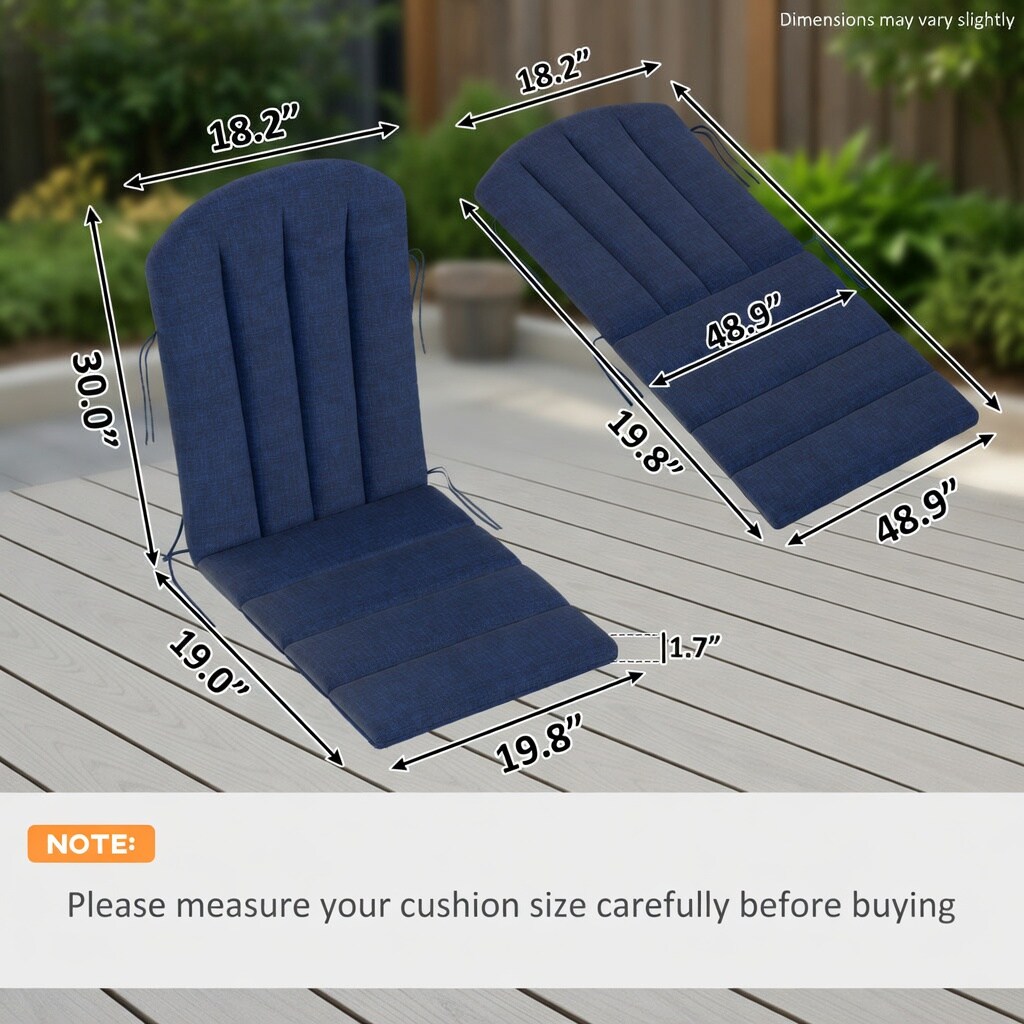 Choco Moon 4 Pack Navy Blue Adirondack Chair Cushions with Ties High ...