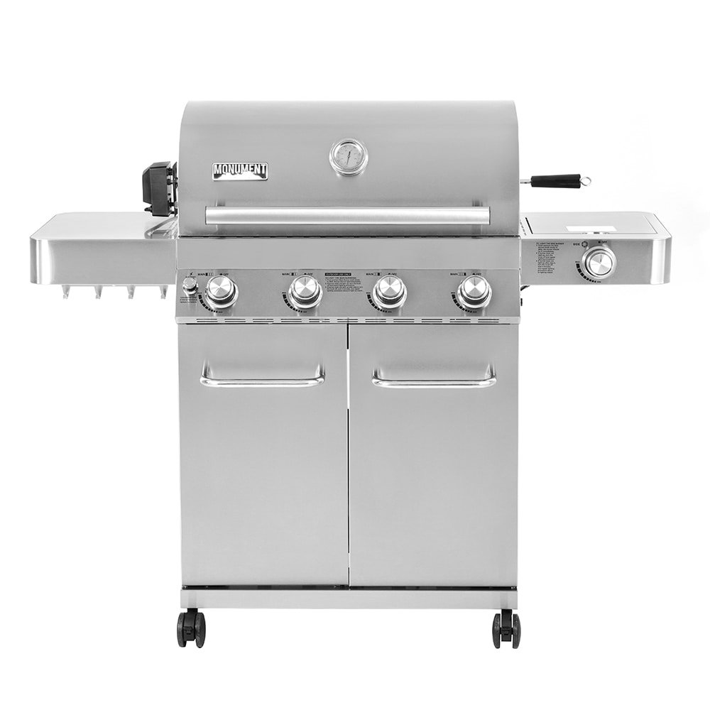 Stainless Steel 4-Burner Liquid Propane Gas with 1 in the Gas Grills department at Lowes.com
