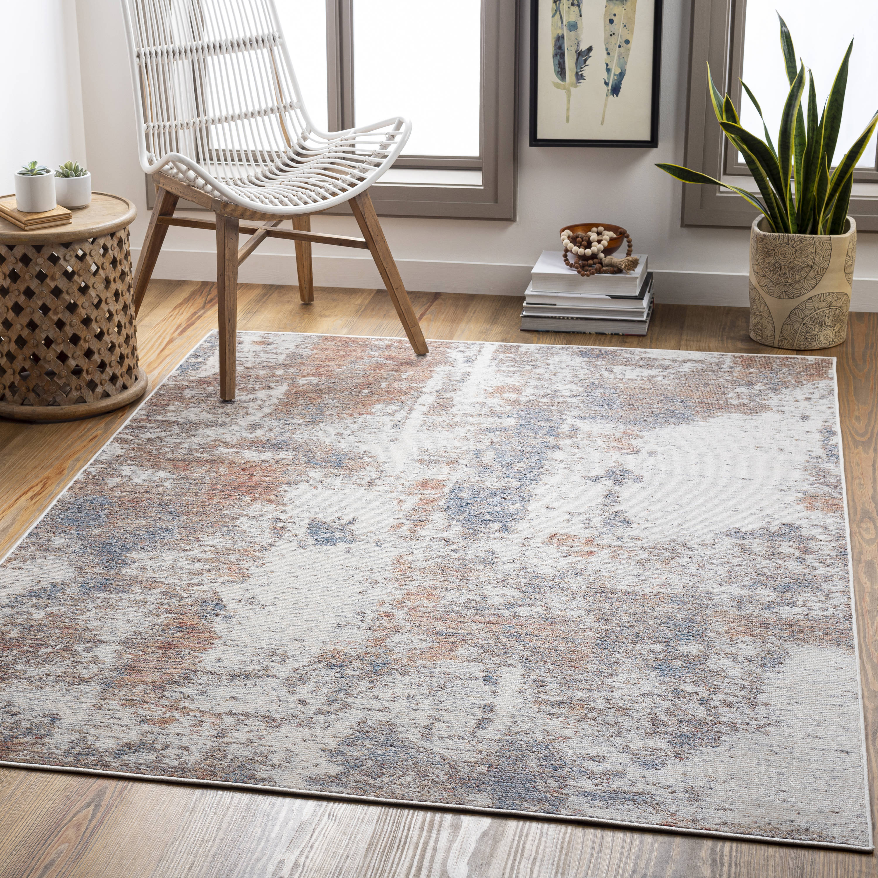Surya DYT2304-537 Daytona beach 5 X 7 (ft) Rust Indoor/Outdoor Abstract Global Area Rug