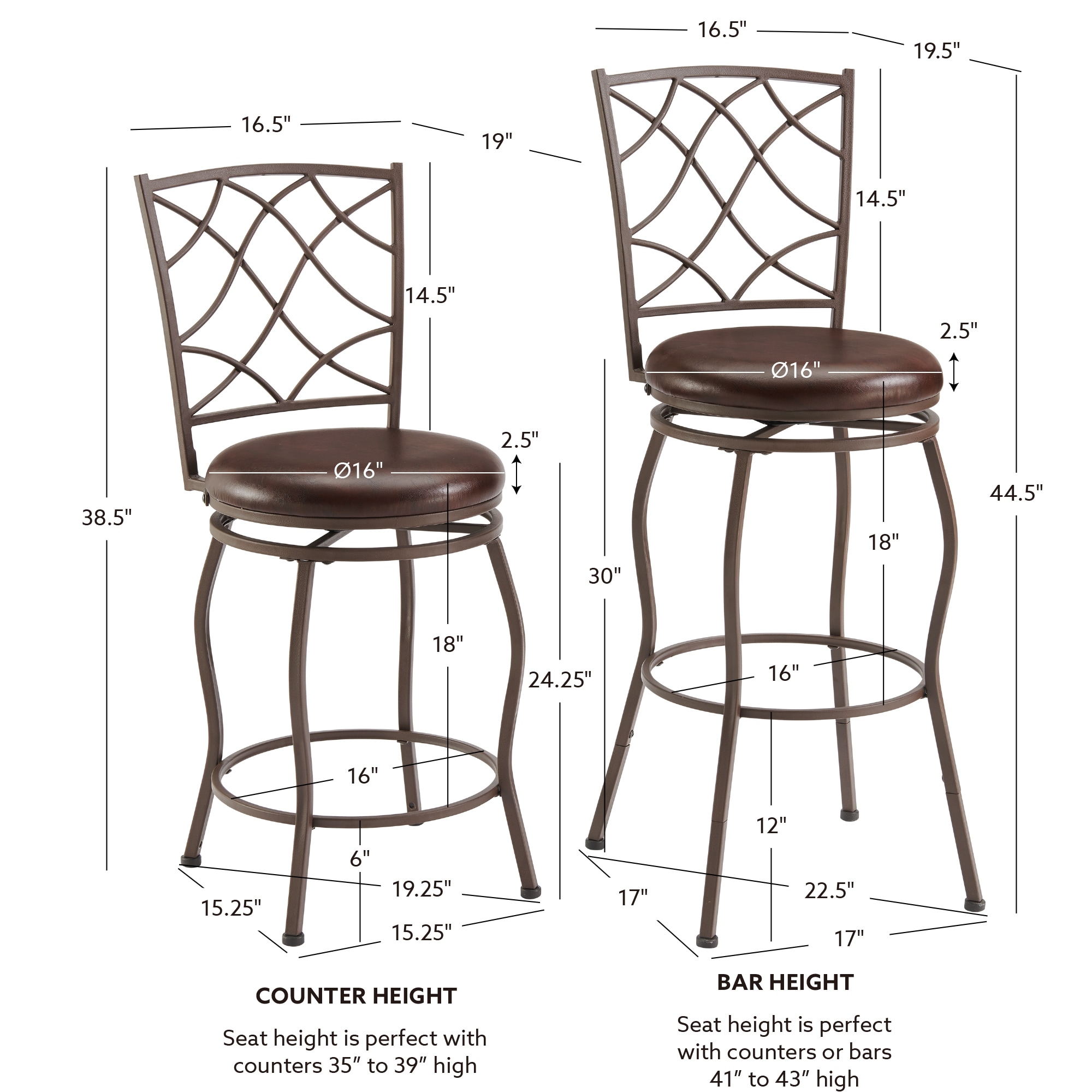 Linon BSA10MTLSET stools - View #8