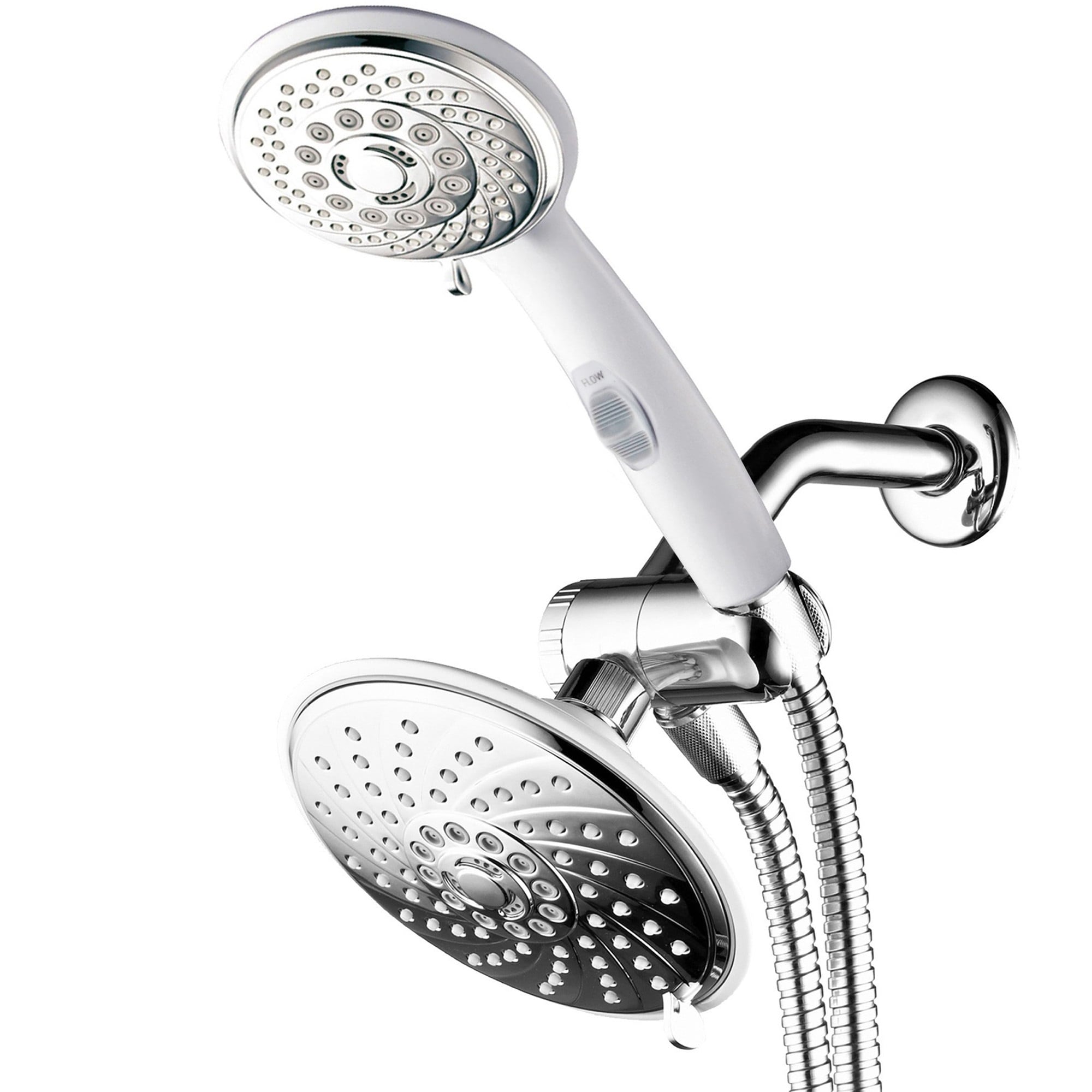Hotel Spa High-Pressure 4-Setting Handheld Shower Head with Wand Combo & Pipe 