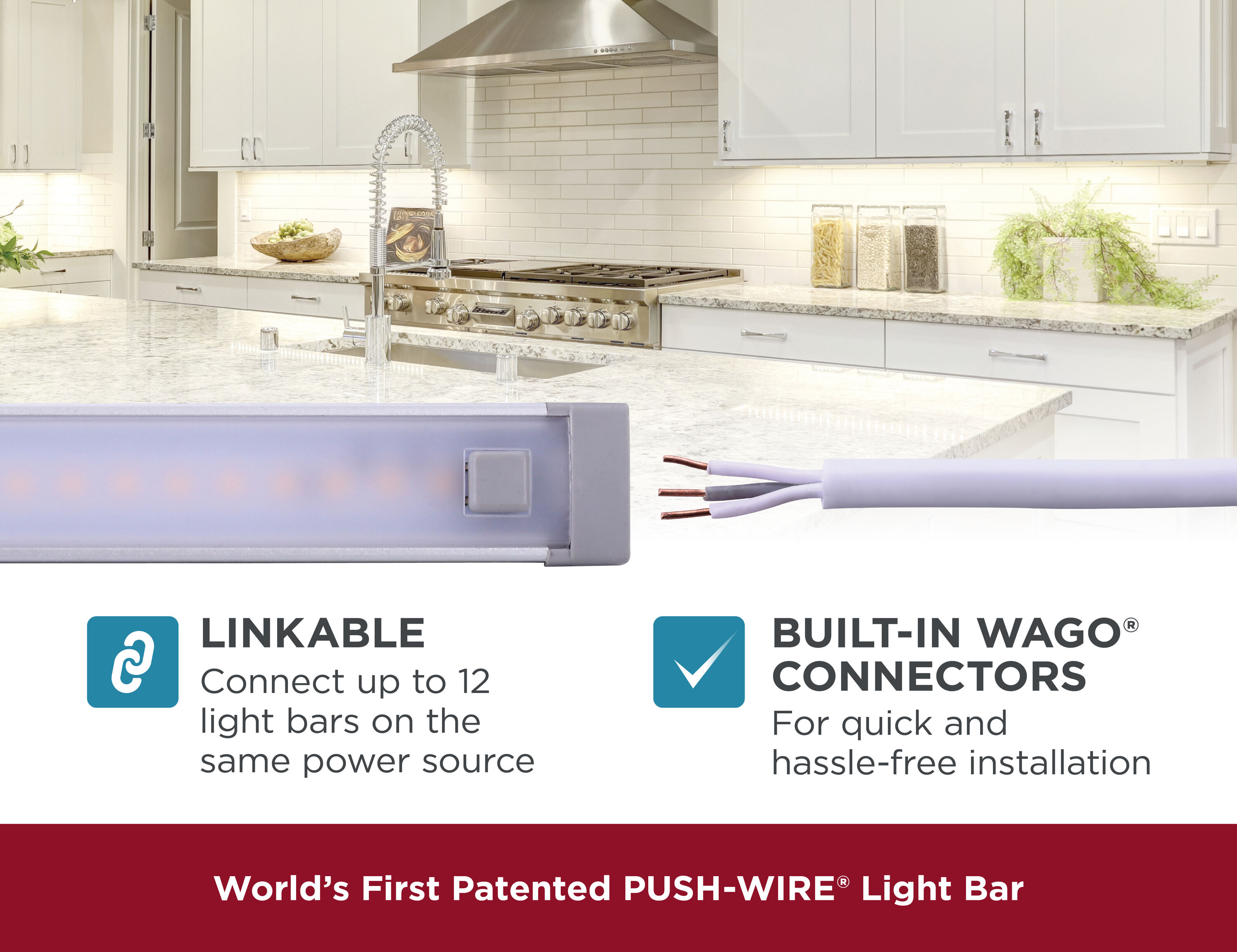 Black+decker Push Wire 9-Inch Under-Cabinet Light Bar, Cool White