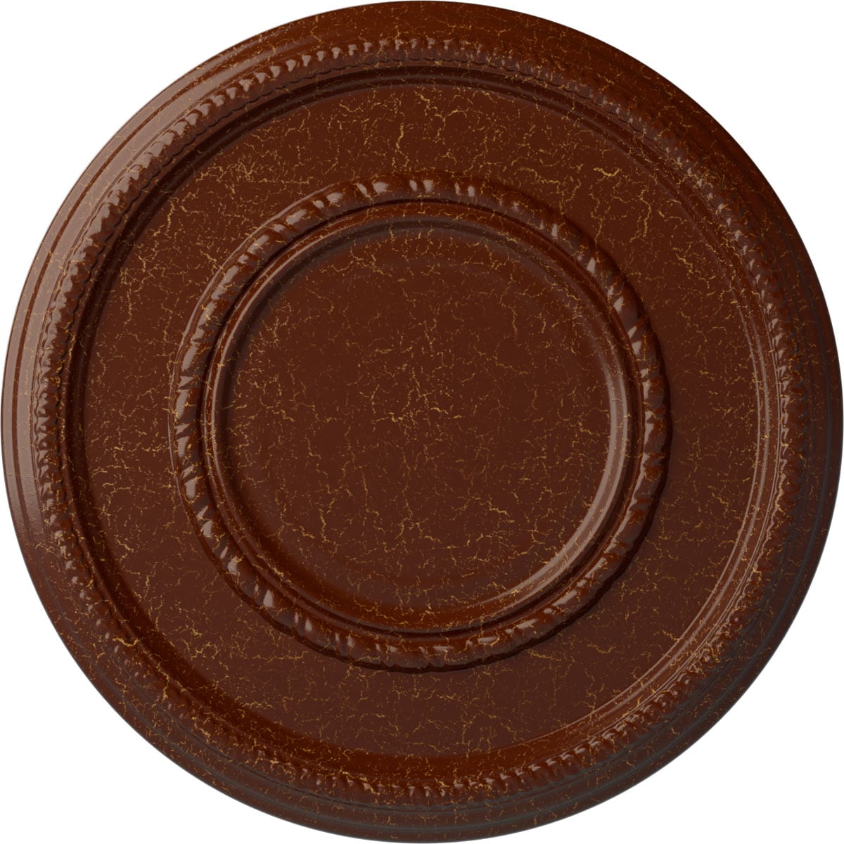 Ekena Millwork CM17FEBMC Federal Roped Large 17.375-in W x 17.375-in L Painted Burnished Mahogany Crackle Polyurethane Whole Ceiling Medallion