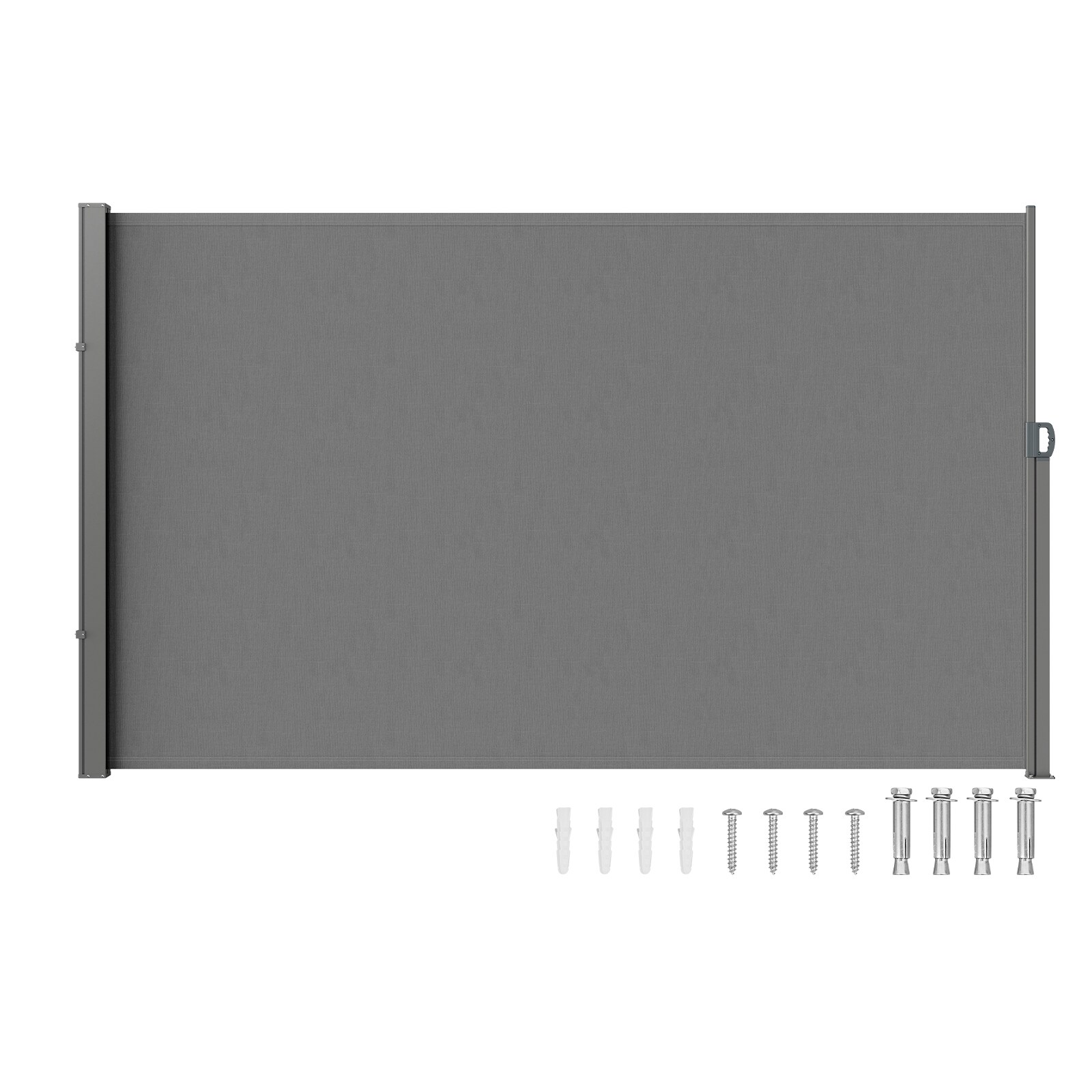 VEVOR SCKSSCP160X302256V0 Retractable Side Awning  63inx 118in Outdoor Privacy Screen  180g Polyester Water-proof Retractable Patio Screen  UV 30+ Room Divider Wind Screen for Patio  Backyard  Balcony  Gray