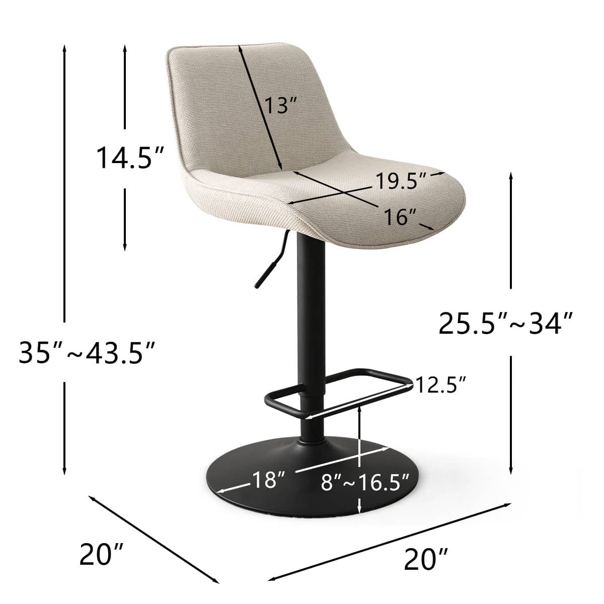 Maison Boucle HUNTER-AB-BEIGE-4 stools - View #2