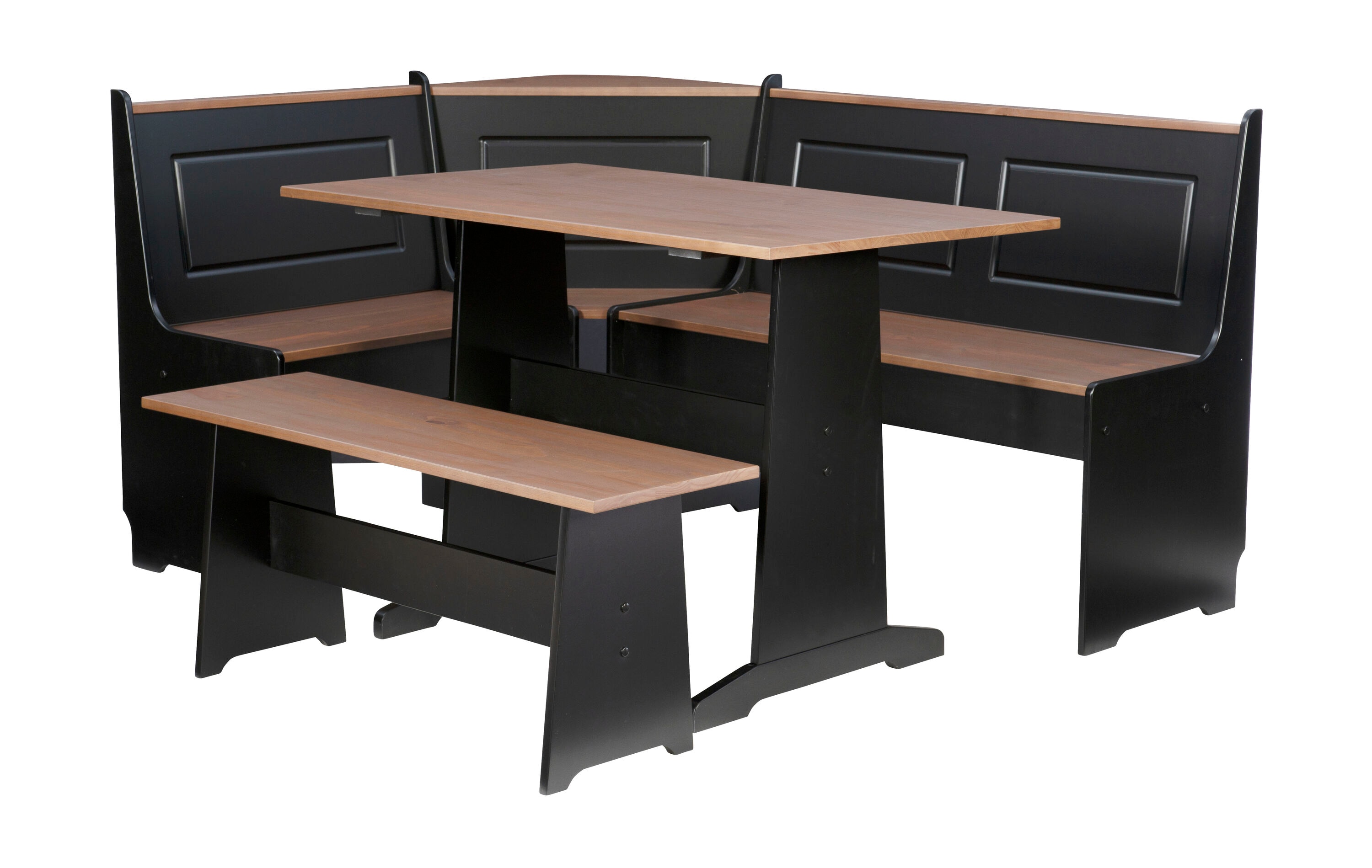 Linon LOWES1574 Black Transitional Dining Room Set with Rectangular Table ( Seats 5 )