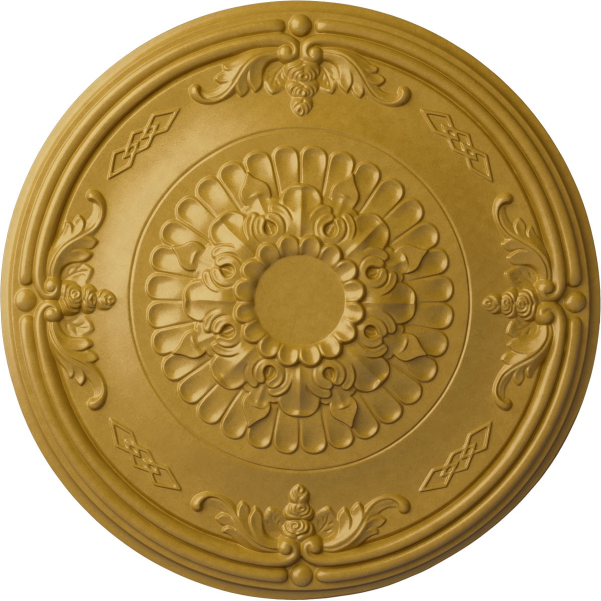 Ekena Millwork CM27ATIGS Athens 26.25-in W x 26.25-in L Painted Iridescent Gold Polyurethane Whole Ceiling Medallion