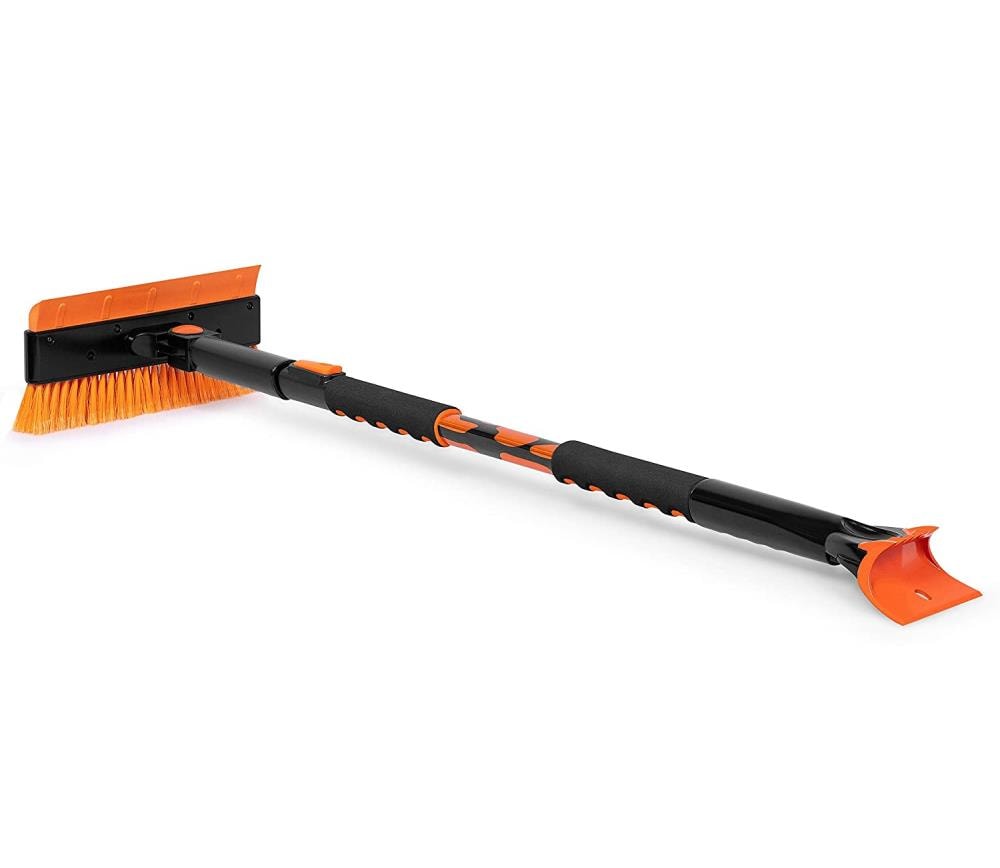 Snow Moover 39" Extendable Snow Brush with Squeegee & Ice ScraperFoam Grip... 