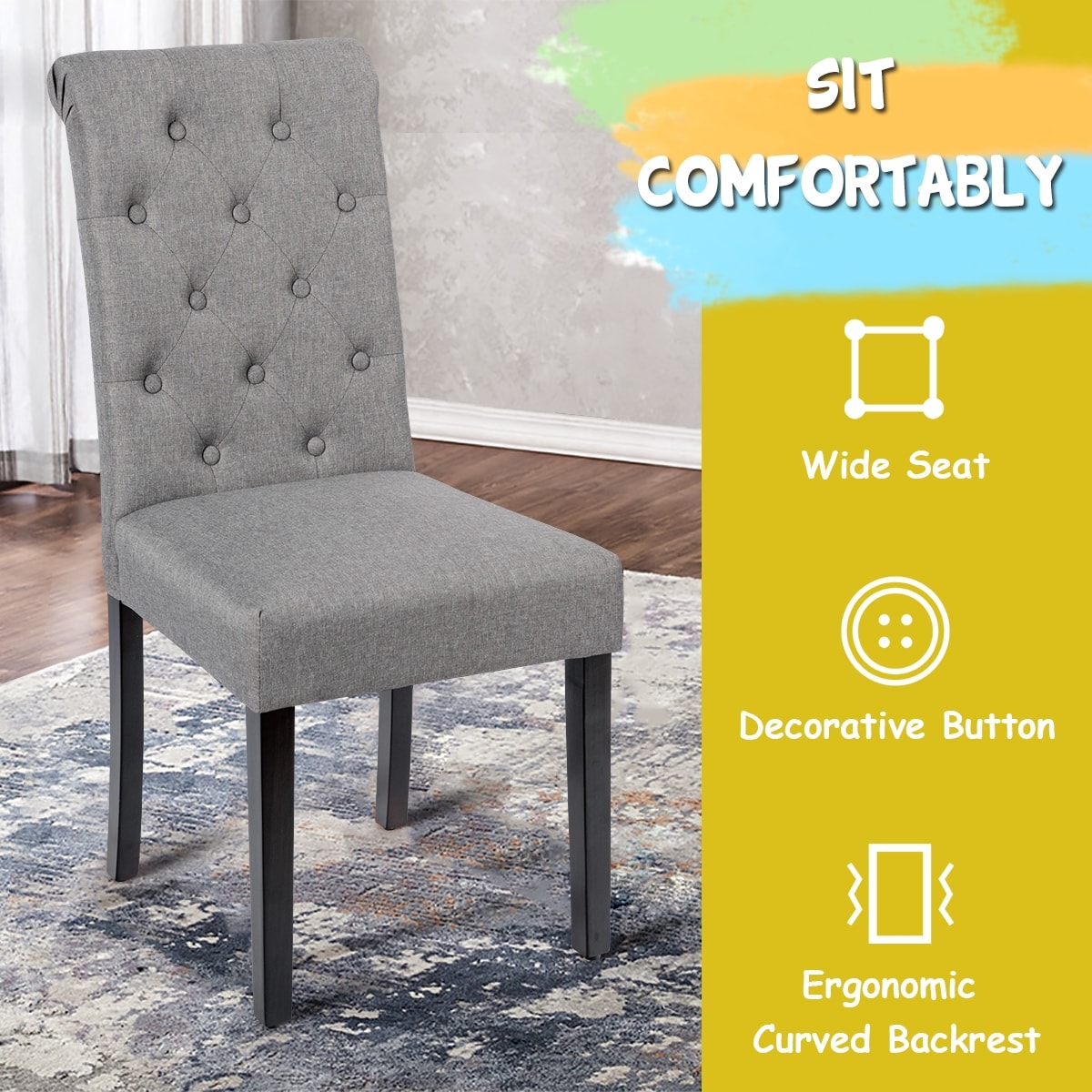 WELLFOR HW-HWY2-64221GR Dining-Chairs - View #8