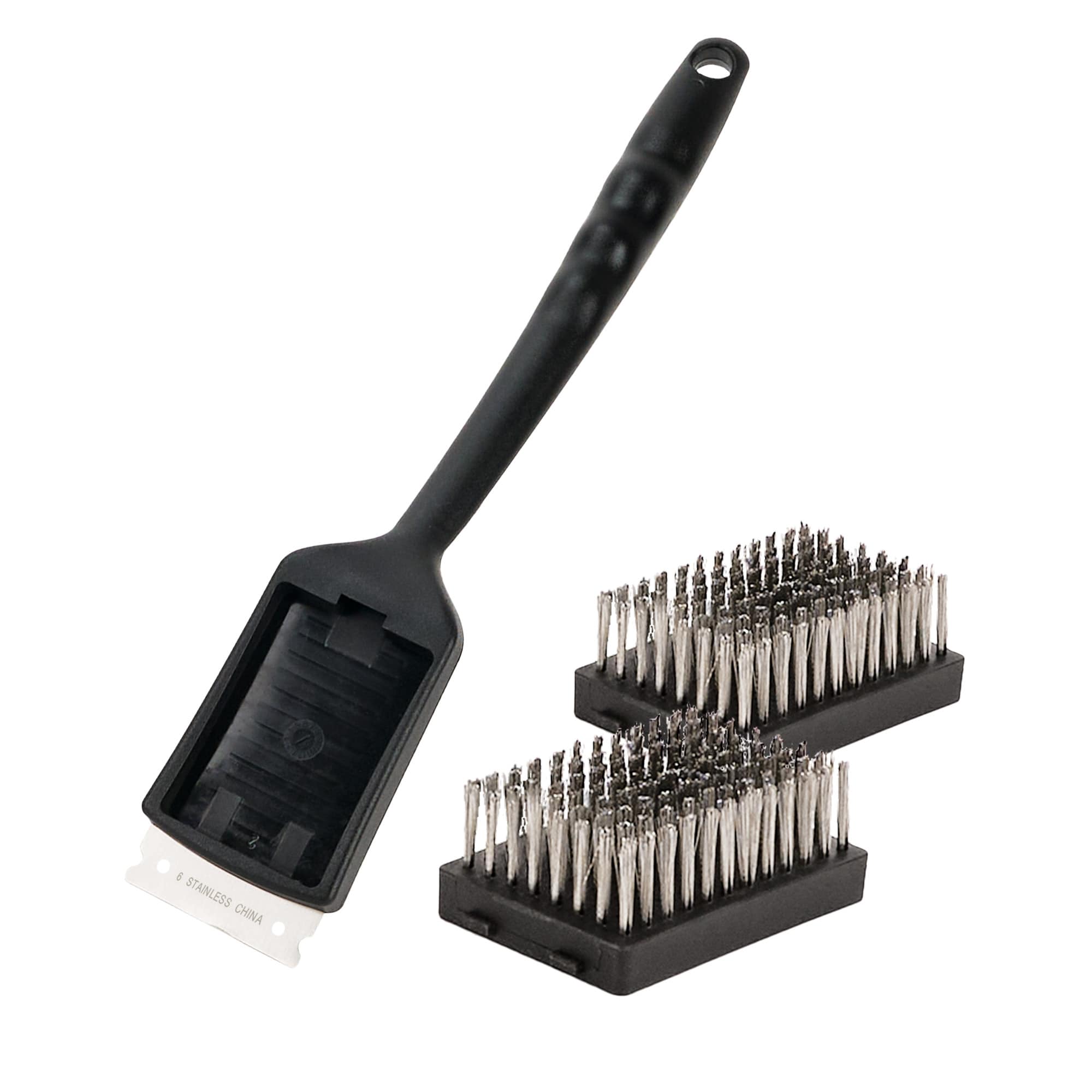 2 Packs Grill Brush for Outdoor Grill. Safe Stainless Steel BBQ Accessories  for Grill Cleaning. 3 Hooks Included.