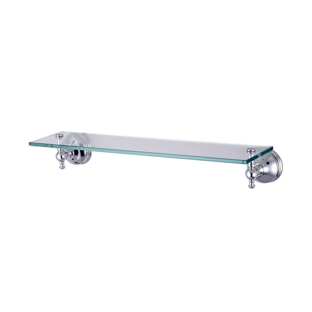 Elements of Design EBA7619C Naples Chrome 1-Tier Glass Wall Mount Bathroom Shelf (20-in x 5-in)