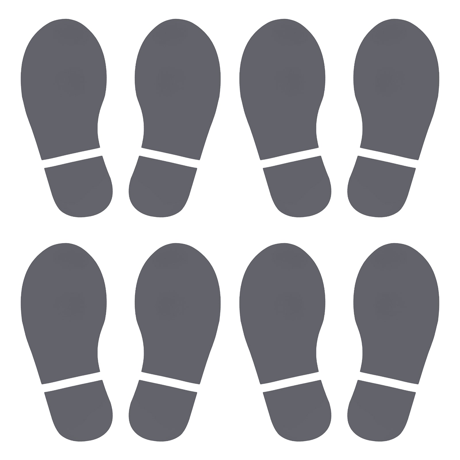 PATIKIL 10x3.7 Inch Footprint Sticker 4 Pairs PVC Shoes Floor Decal Sign for Class Decor Stair Guide Dark Gray