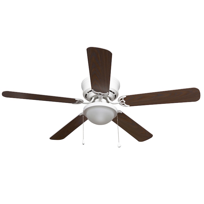 Harbor Breeze Armitage Builder Series 52 In White Led Indoor Flush Mount Ceiling Fan 5 Blade The Fans Department At Com - How To Change Light Bulb In Harbor Breeze Armitage Ceiling Fan