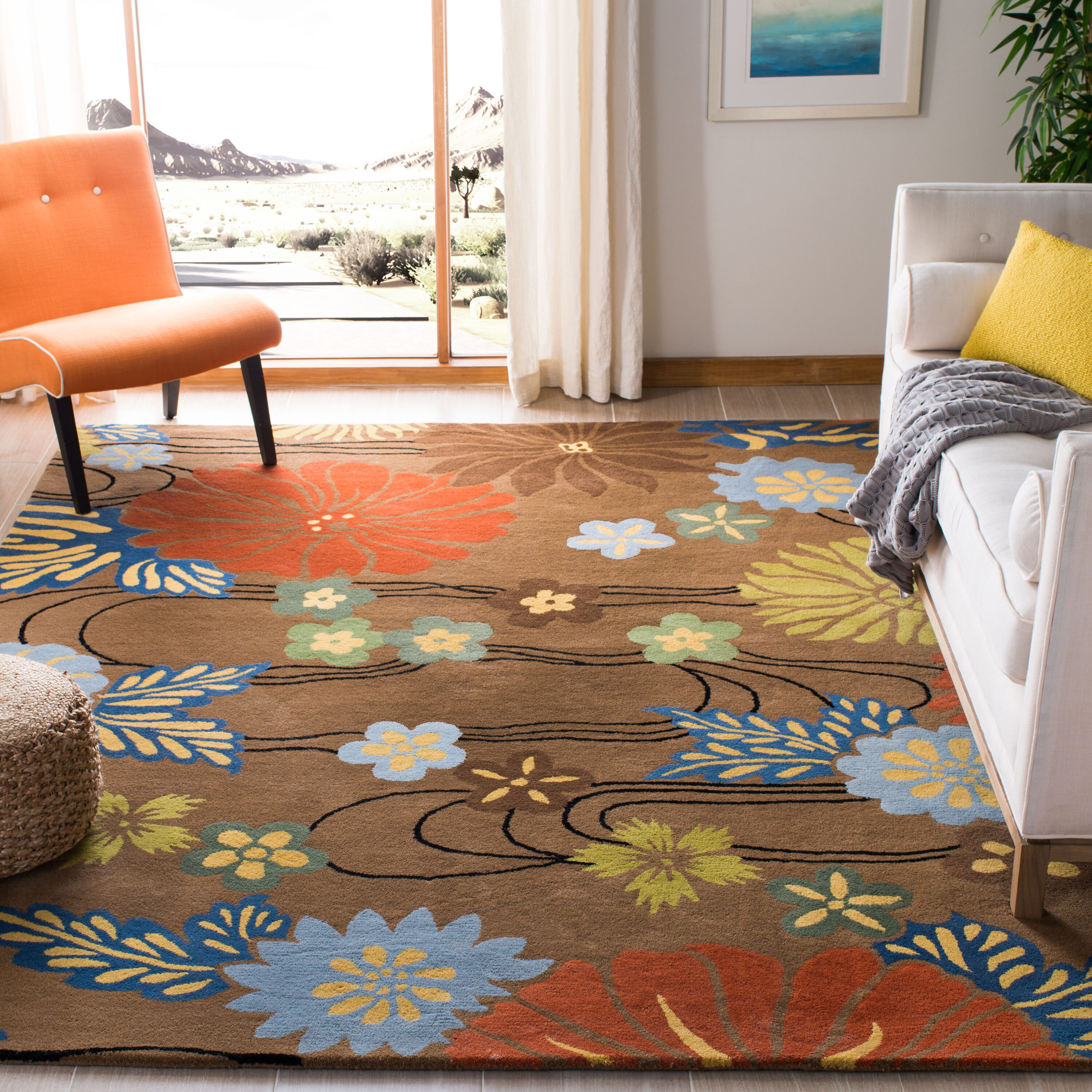 Soho 738A Brown Multi 8 x 11 Rectangular Area rug