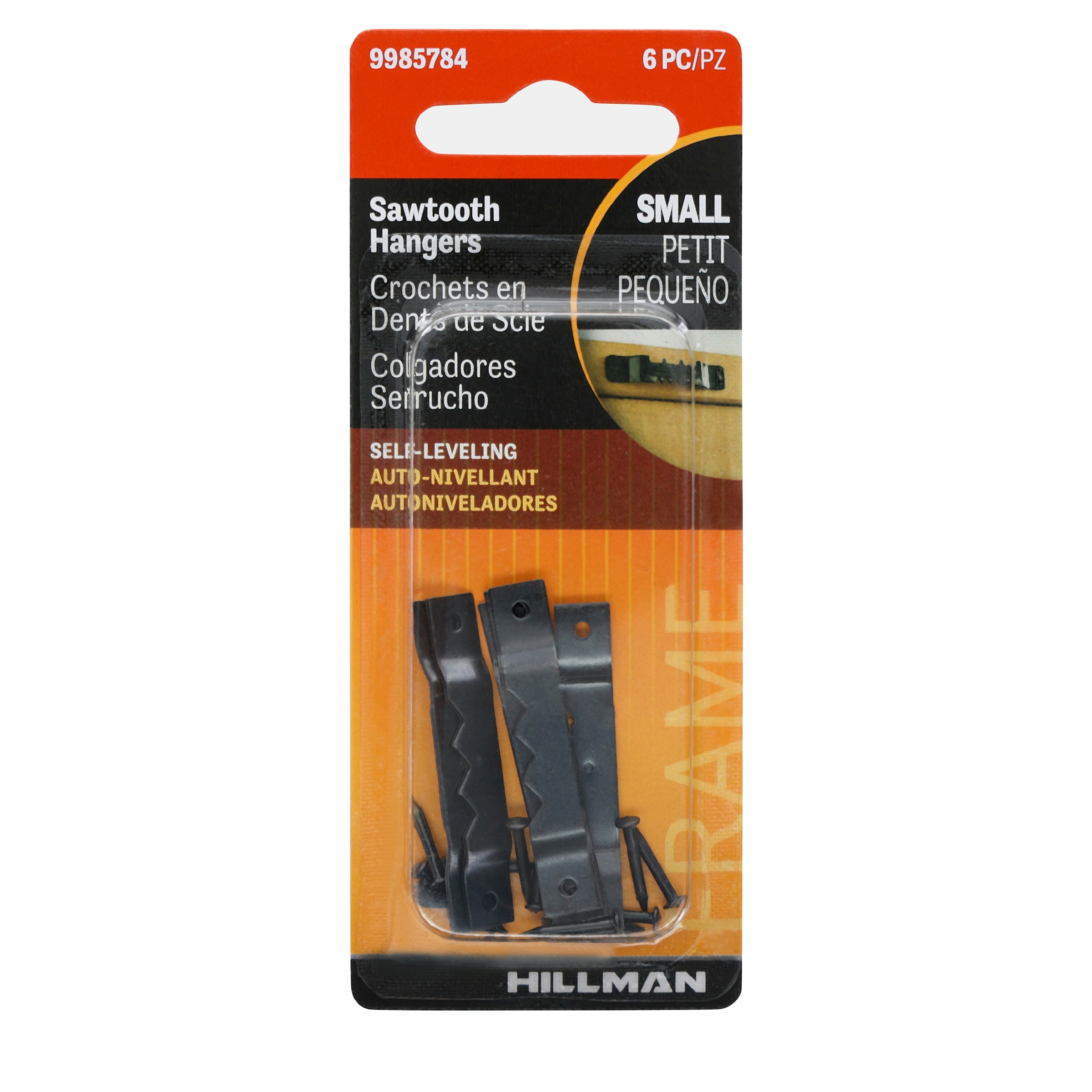 Hillman 5lb Small Black Sawtooth Hangers 6pc in the Picture
