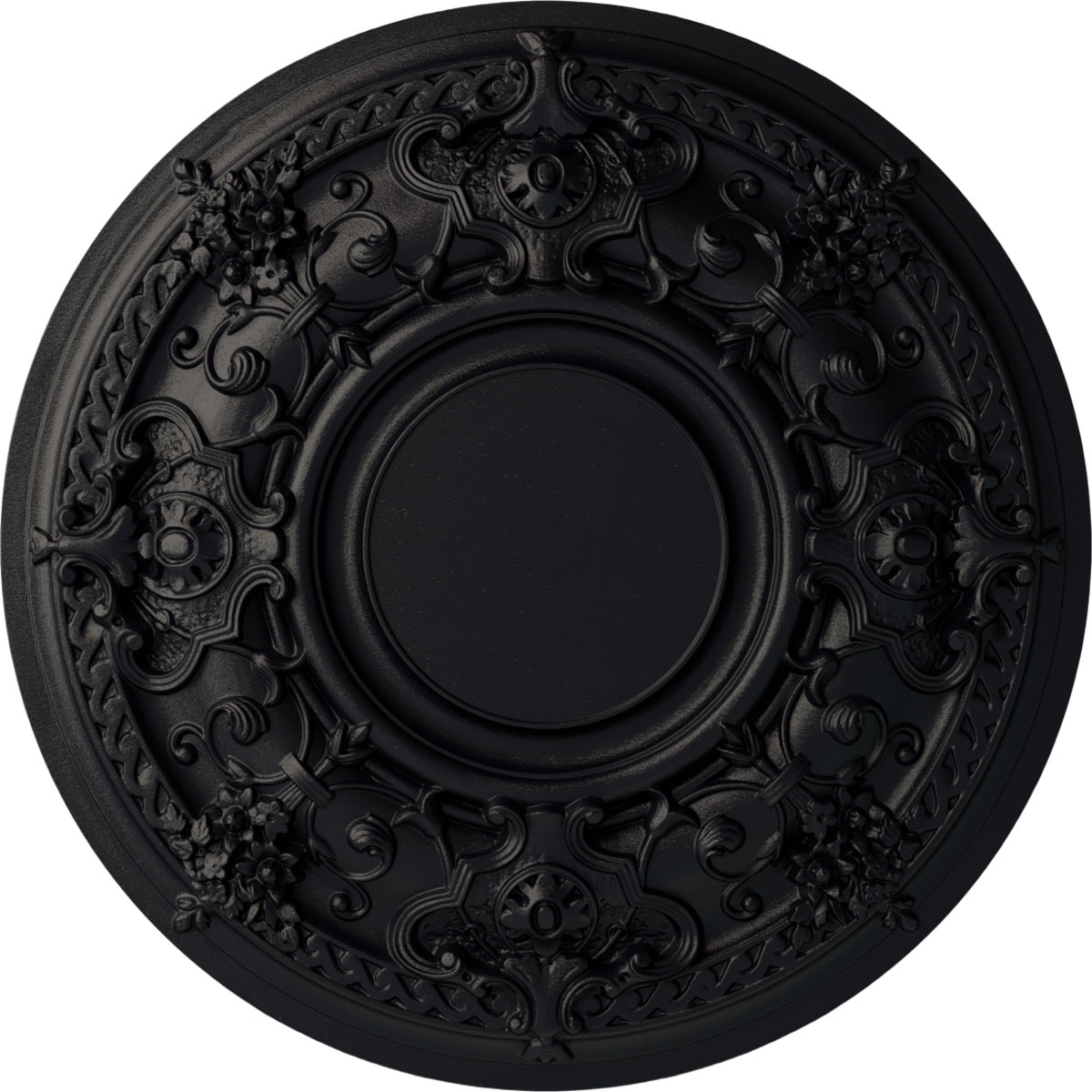 Ekena Millwork CM32JASGS Jackson 32.75-in W x 32.75-in L Painted Steel Gray Polyurethane Whole Ceiling Medallion