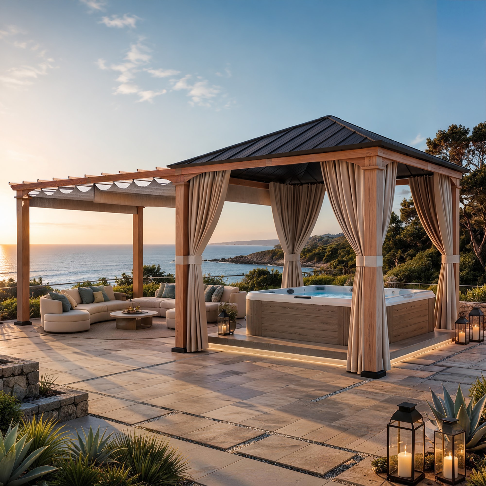 ELEVATE OUTDOORS IG10600025-1020WBR Wood-Resin-Gazebos - View #4