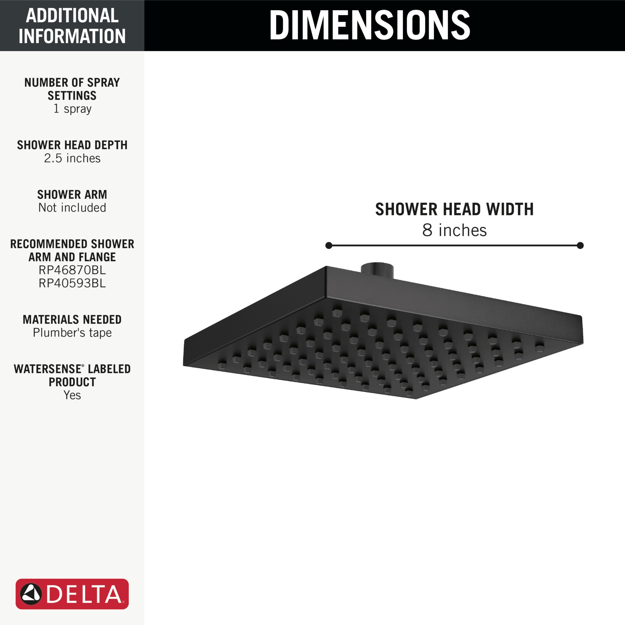 Delta 52841-BL Fixed-Showerhead - View #3