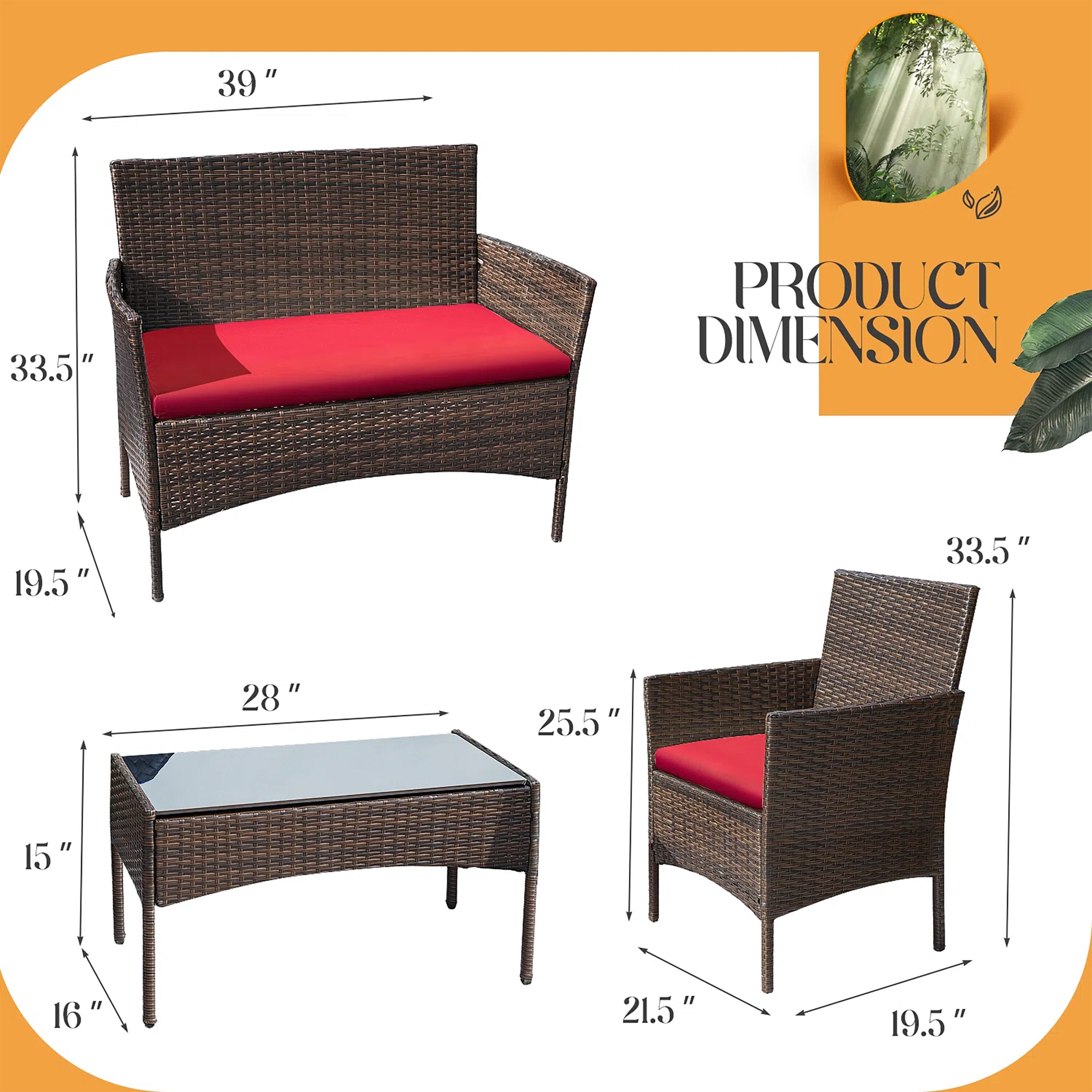 Vineego LS-LCRF834M18 Patio-Conversation-Sets - View #7