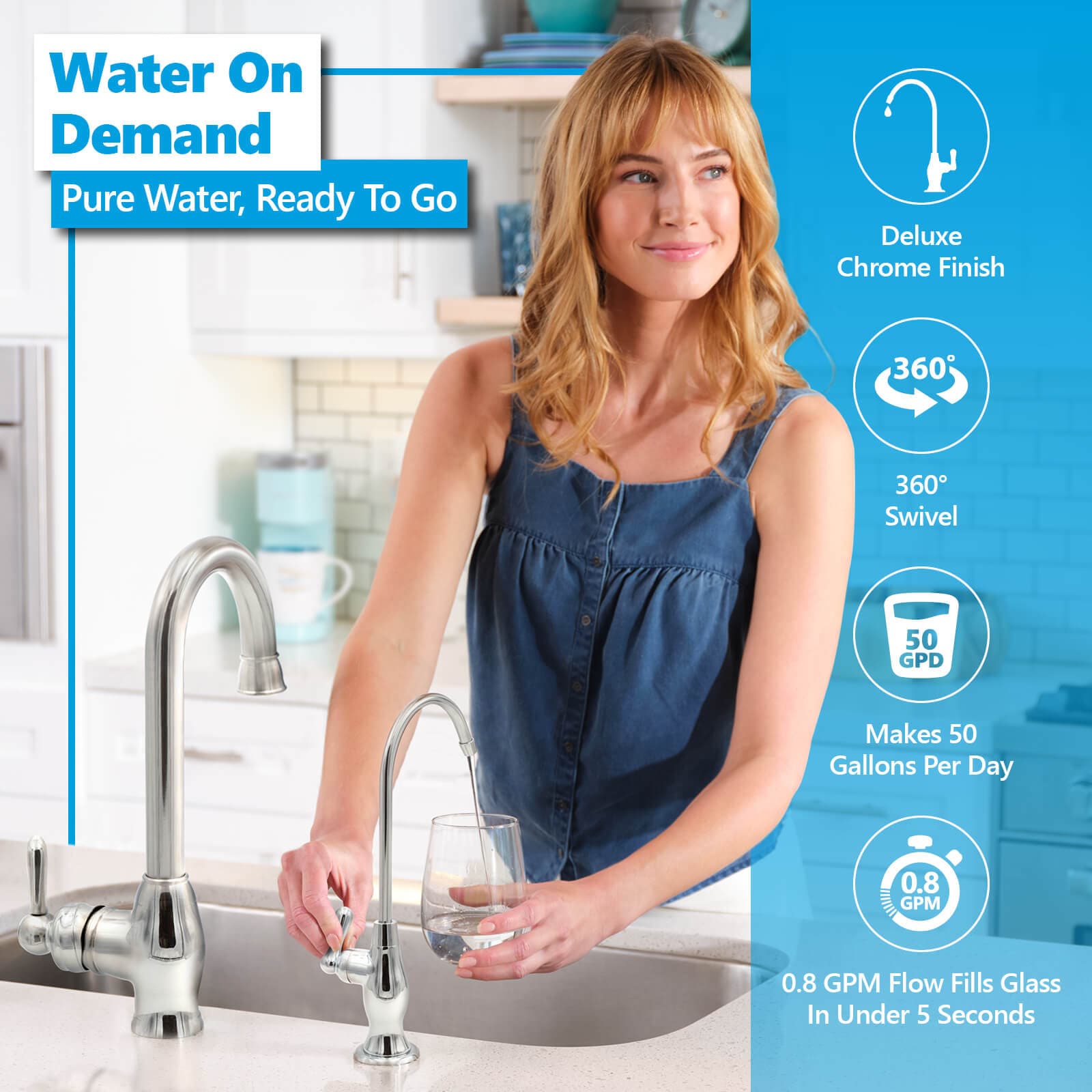 White 5-Stage Under-Sink Reverse Osmosis Water Filtration System