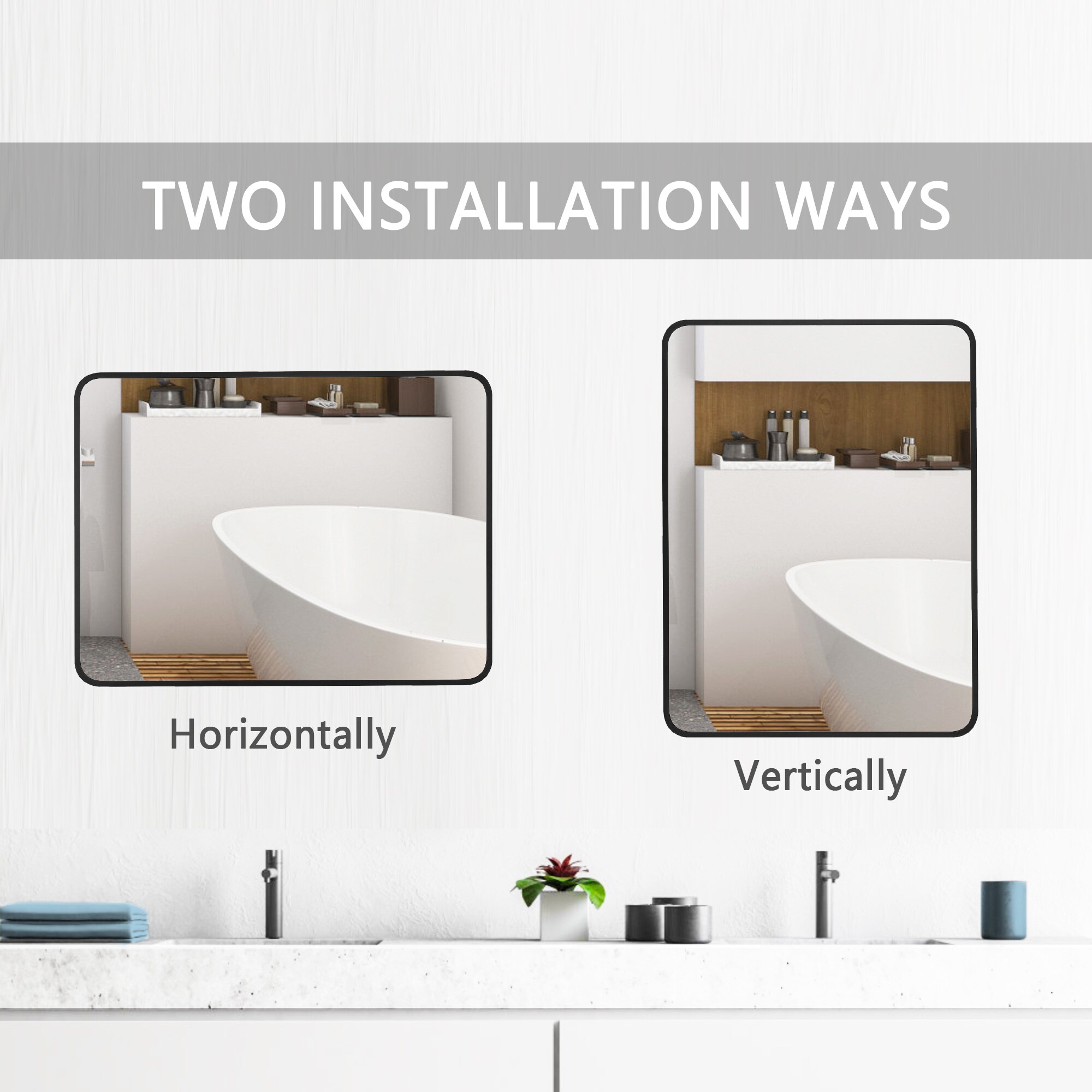 GETLEDEL MR-2702-BK Framed-Bath-Mirrors - View #4