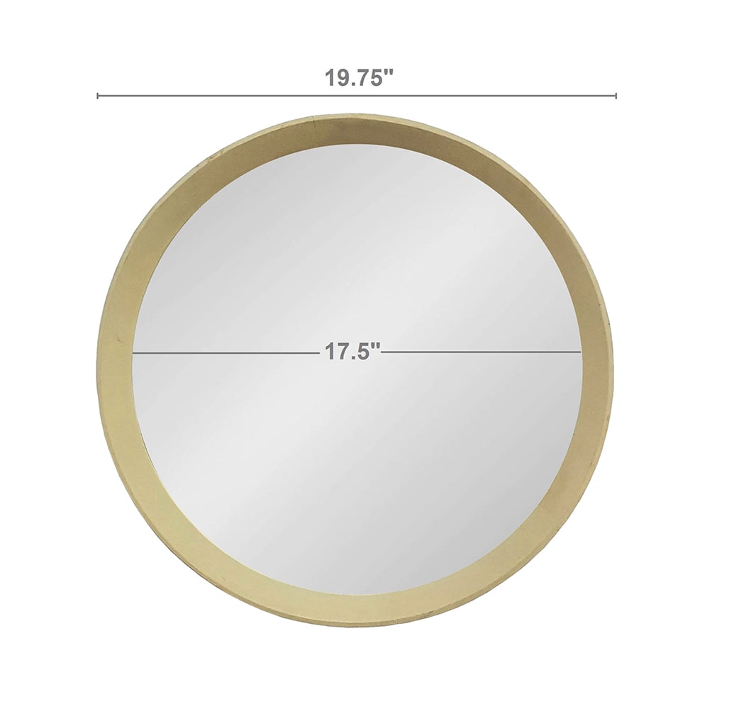 Cream Round Mango Wood Porthole Wall Mirror