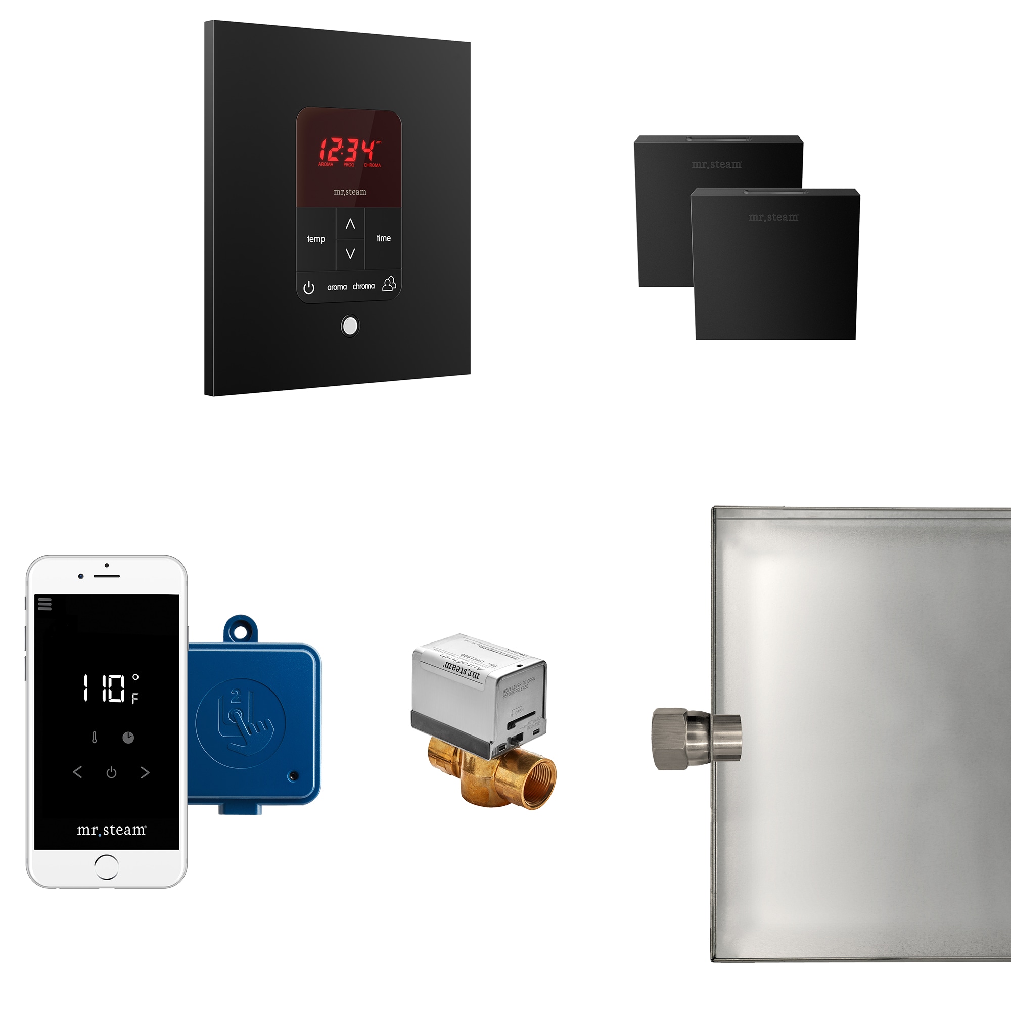 Mr. Steam MSBUTLERXSQ-MB 120-Watt Matte Black Steam generator control kit