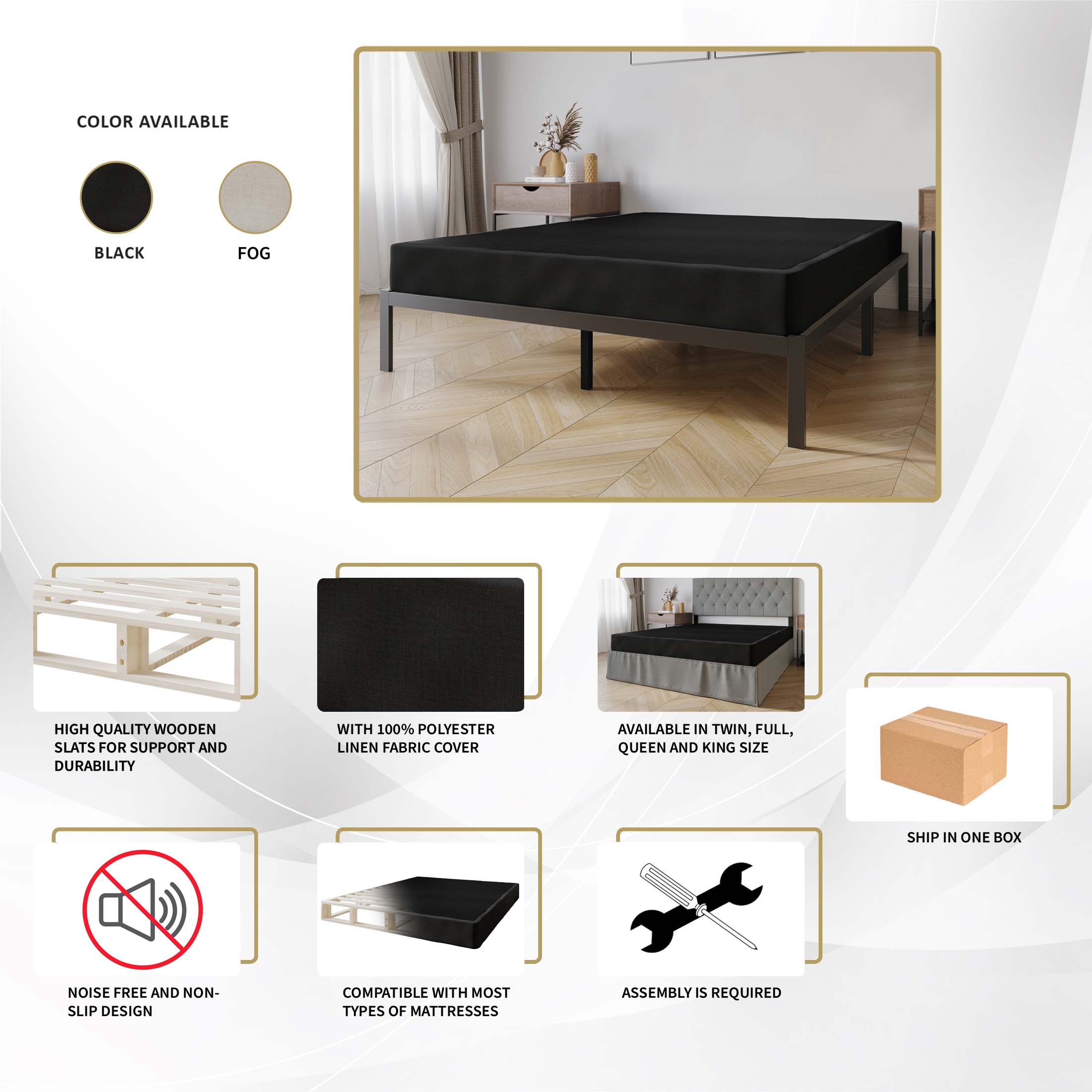 ChaletPosh C003KBS-WGY-LN Box-Springs - View #11