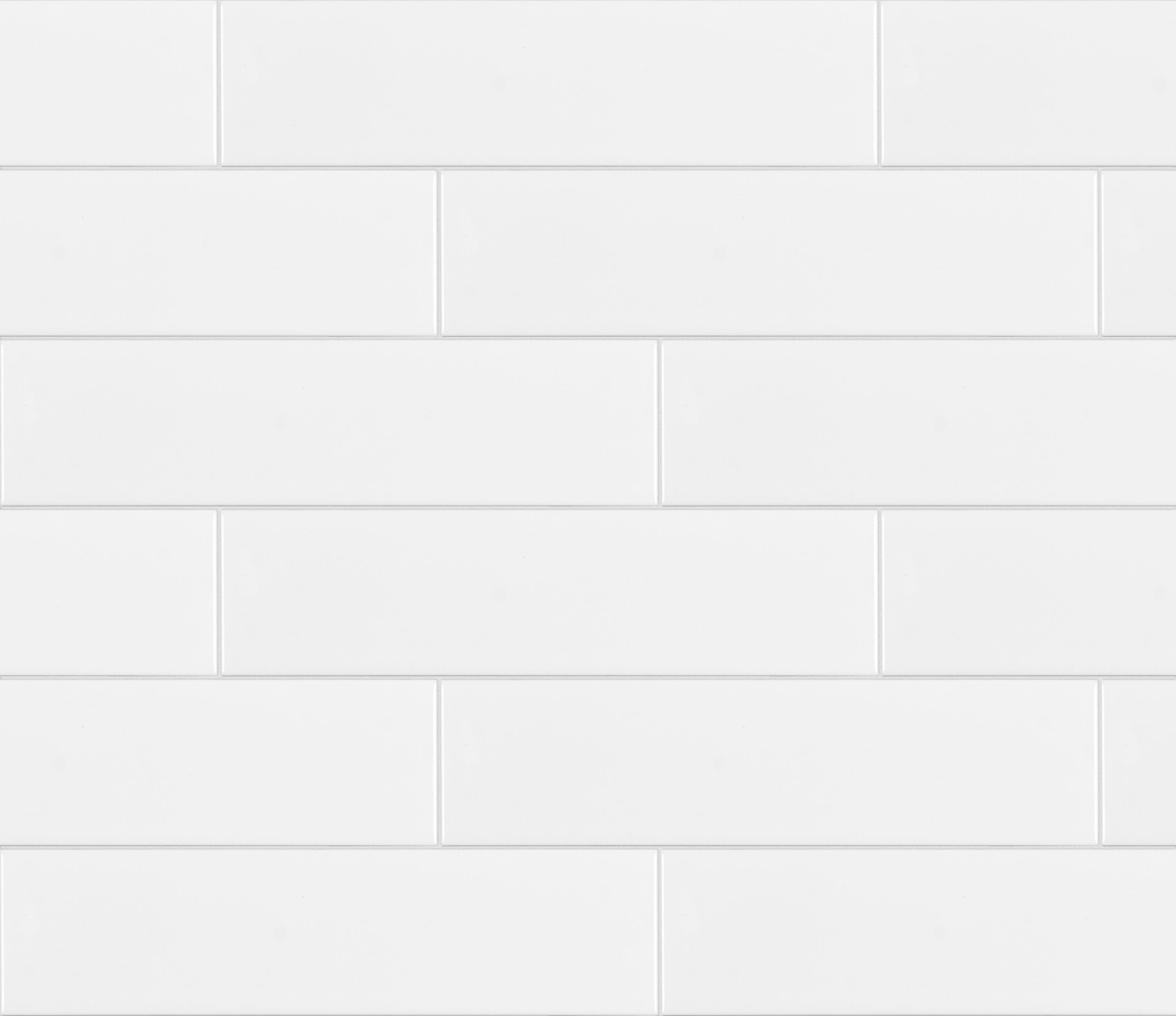 Satori 1001-0201-1 Hudson Hudson Brilliant White 4-in x 16-in Glossy Ceramic Subway Large format Wall Tile ( 0.43-sq ft Piece )