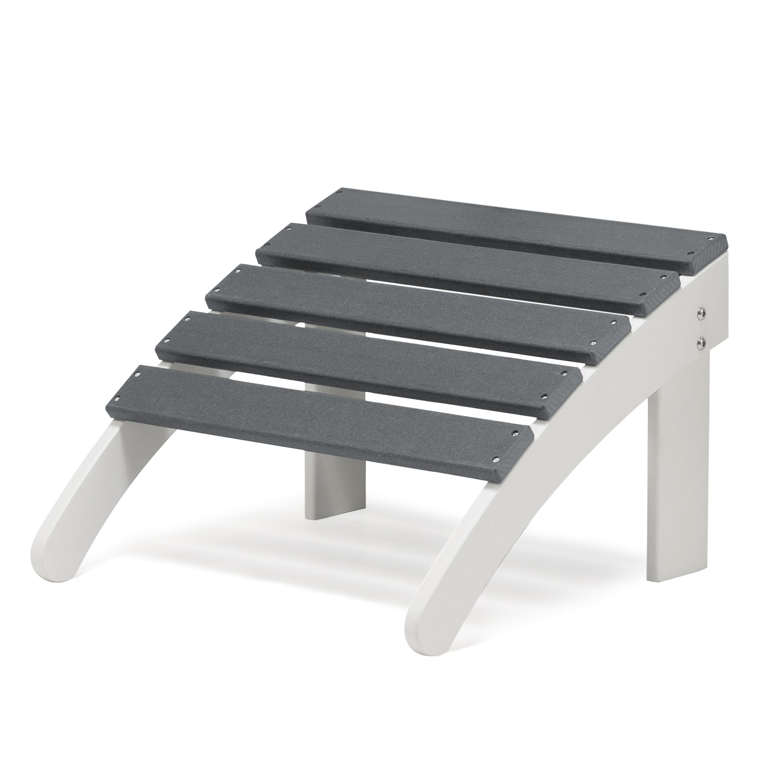 Aoodor A163-PGYWE Adirondack Ottoman Gray HDPE Ottoman