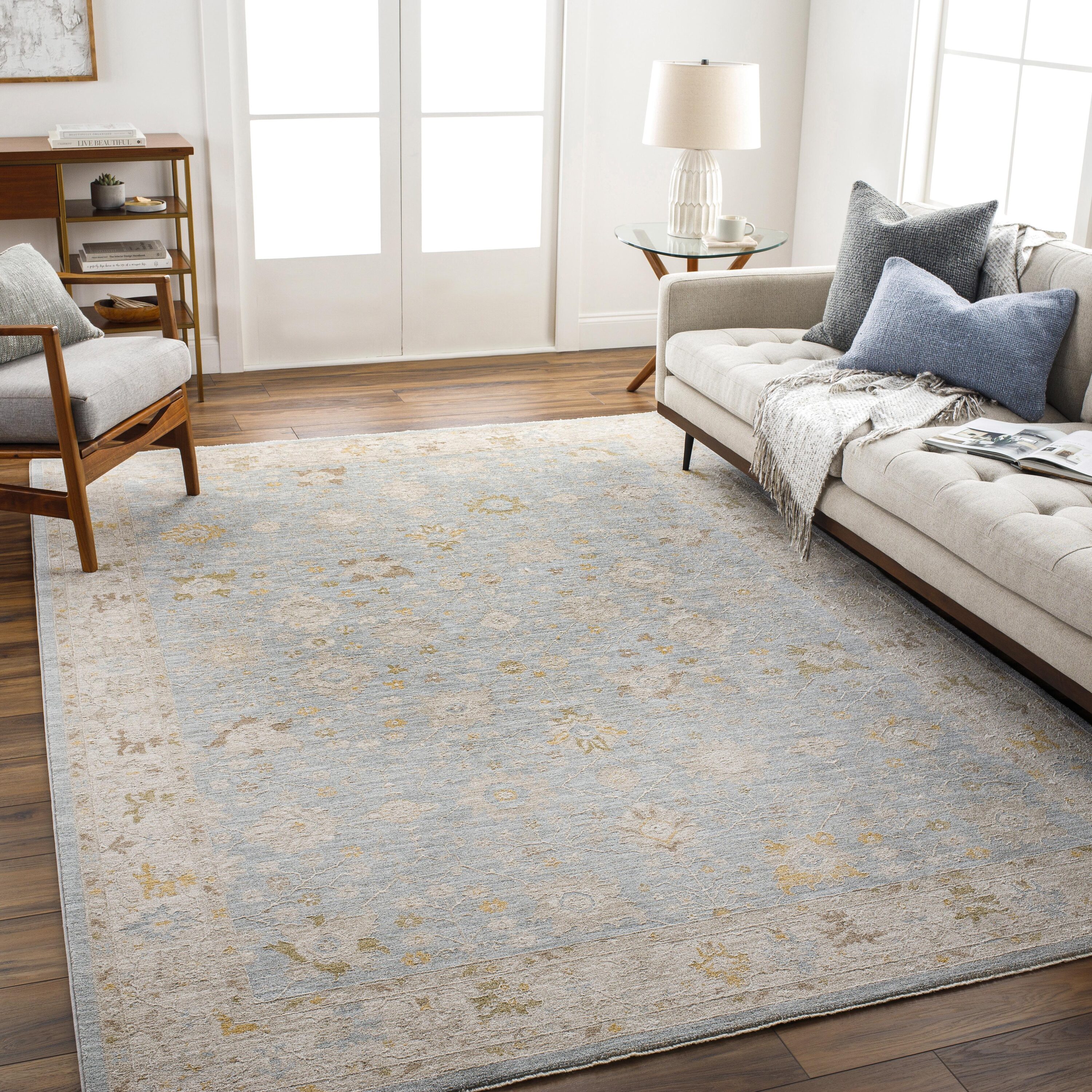 Livabliss AVT2369-6796 Avant Garde 6 x 9 (ft) Polyester Pale Blue Rectangular Indoor Vintage Area rug
