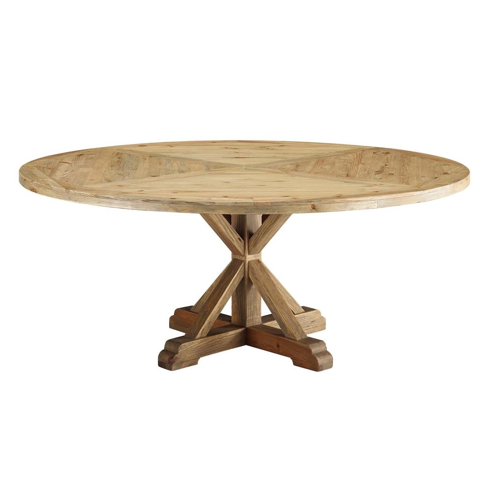 Modway BG3131086 Stitch 71 Round Pine Wood Dining Table