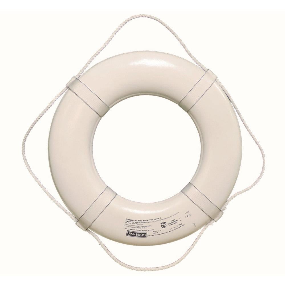 Jim-Buoy GW-30 U.S.C.G. Approved G-Series Life Ring- 30 in., White