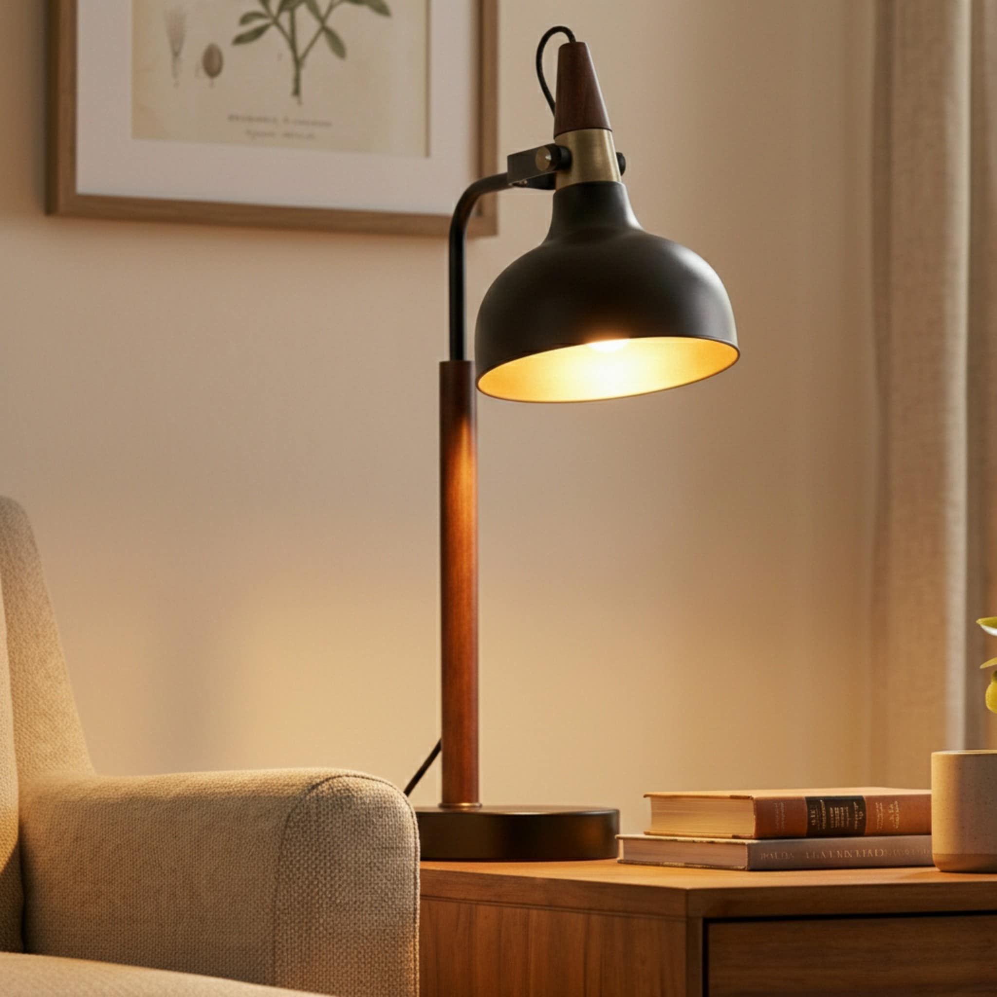 SUNLONG - 20 in Black Cone Shade Modern Adjustable Desk Lamp 110V