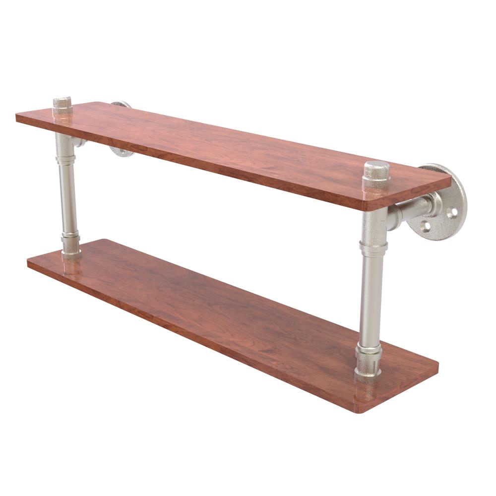 Allied Brass P-470-22-DWS-SN Pipeline Satin Nickel 2 -Tier Metal Wall mount Bathroom Shelf ( 22-in x 9.4-in x 5-in )