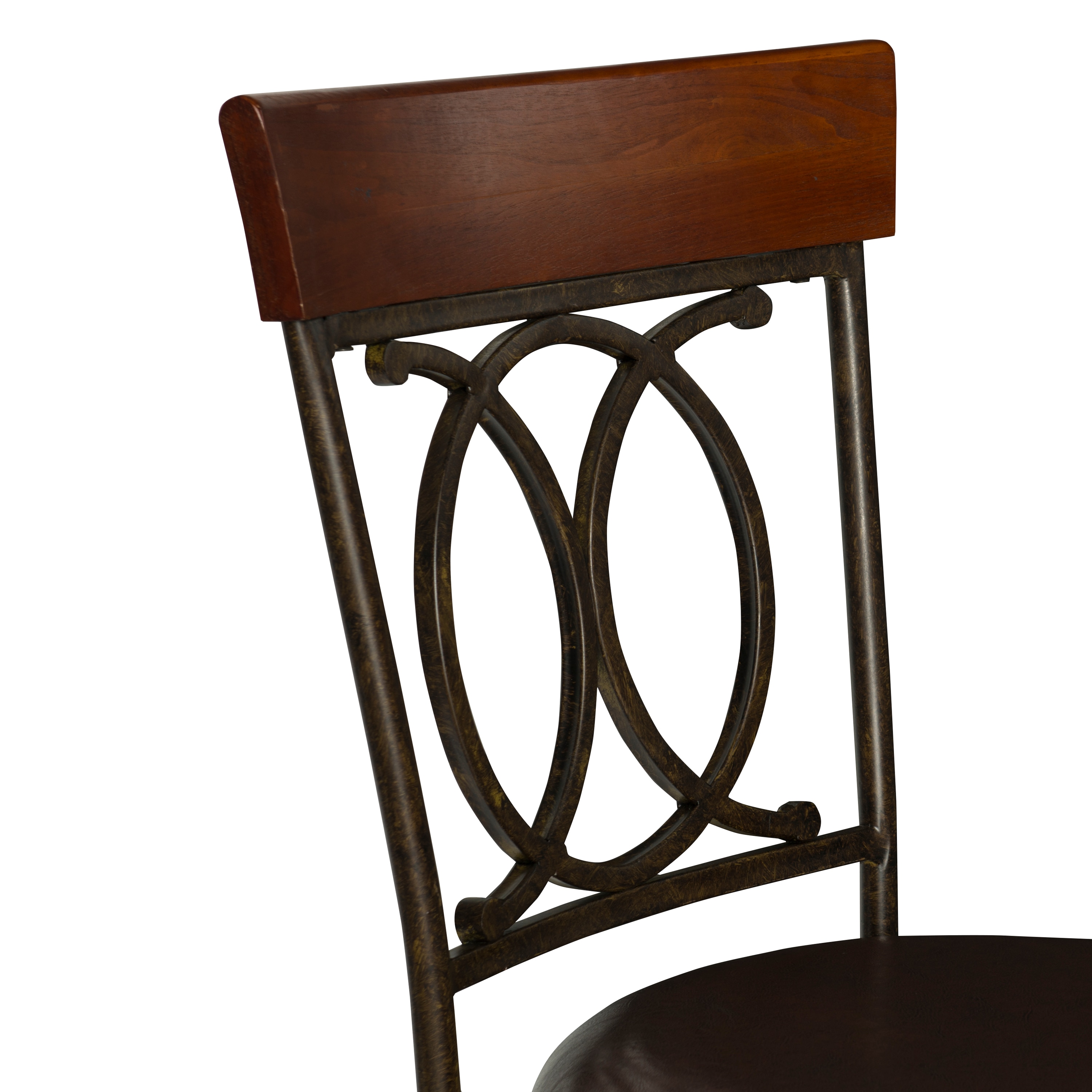 Matte Bronze 30" Swivel Bar Stool with Brown Faux Leather