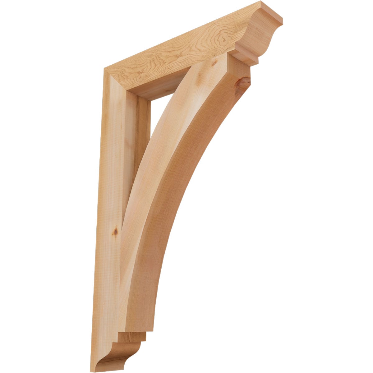 Ekena Millwork BKT04X22X34THR01SWR Thorton traditional smooth 3-1/2-in x 22-in x 34-in Western red cedar Brown Wood Standard bracket