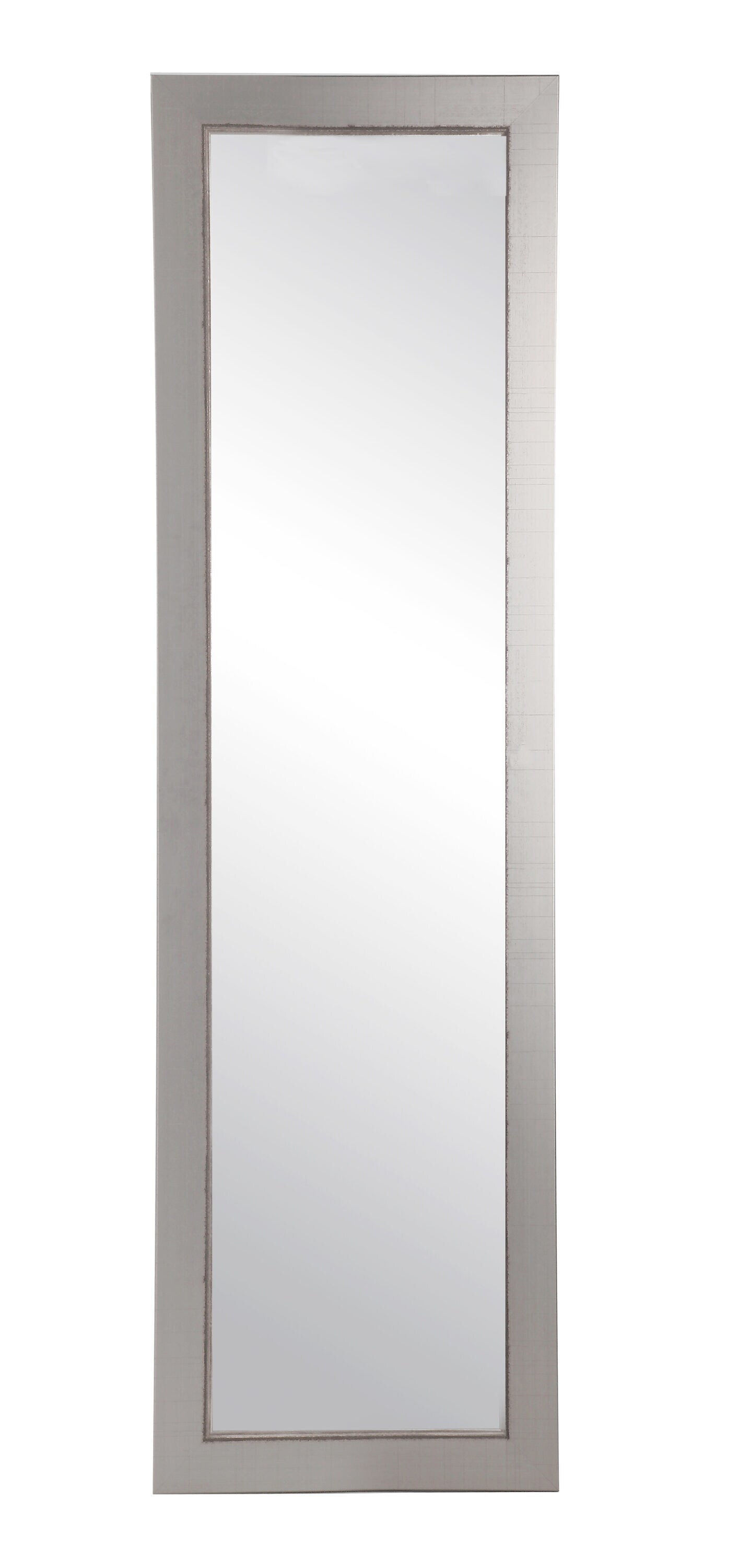 BrandtWorks BM7-SKINNY 16-Inches W x 71.0-Inches H Rectangle Silver/Charcoal/Crackle Framed Full Length Wall Mirror