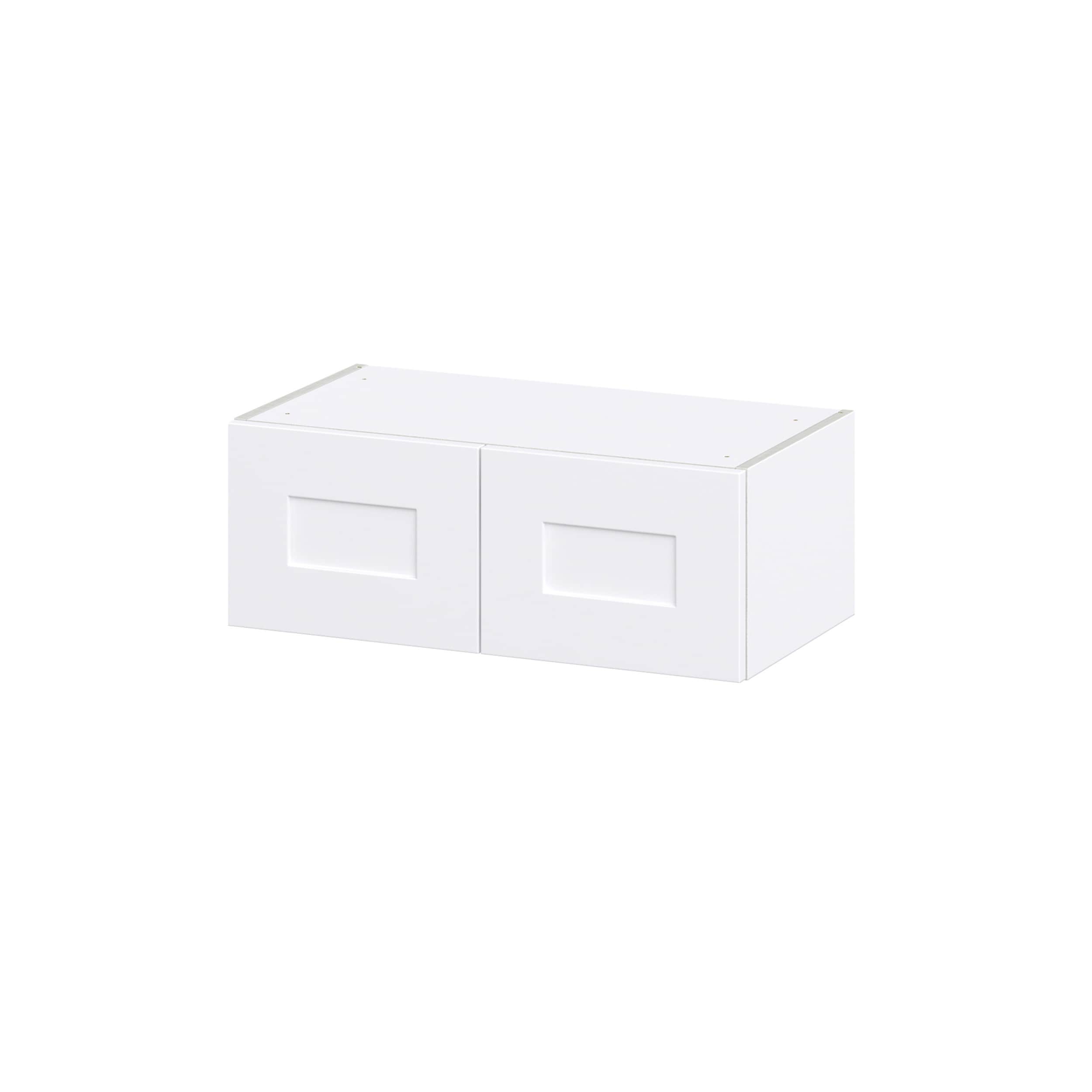Hugo&Borg Jolie 27-in W x 10-in H x 14-in D Warm White Wall Fully Assembled Cabinet (Recessed Panel Shaker Door Style)