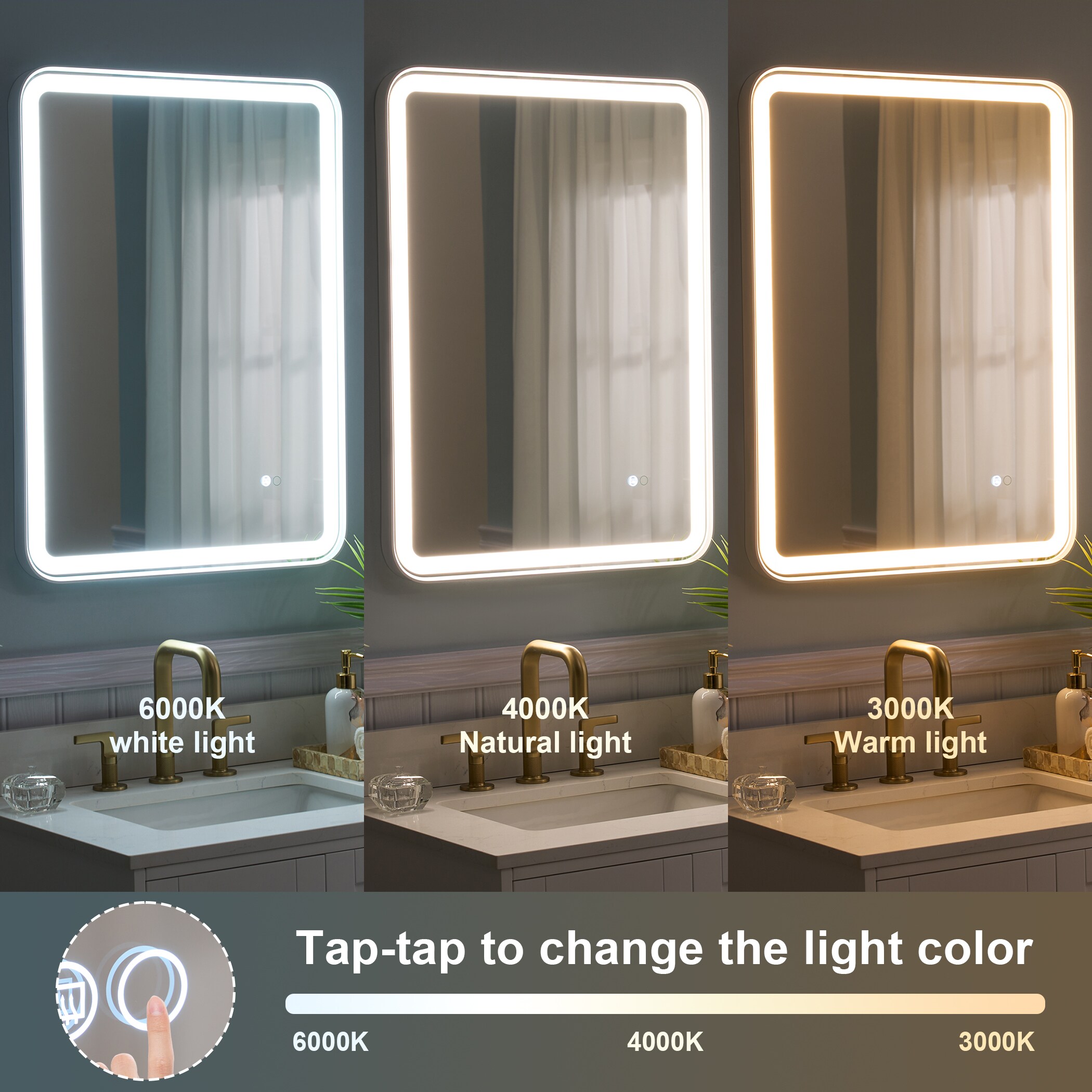WELLFOR W9FM2432WT Framed-Bath-Mirrors - View #9