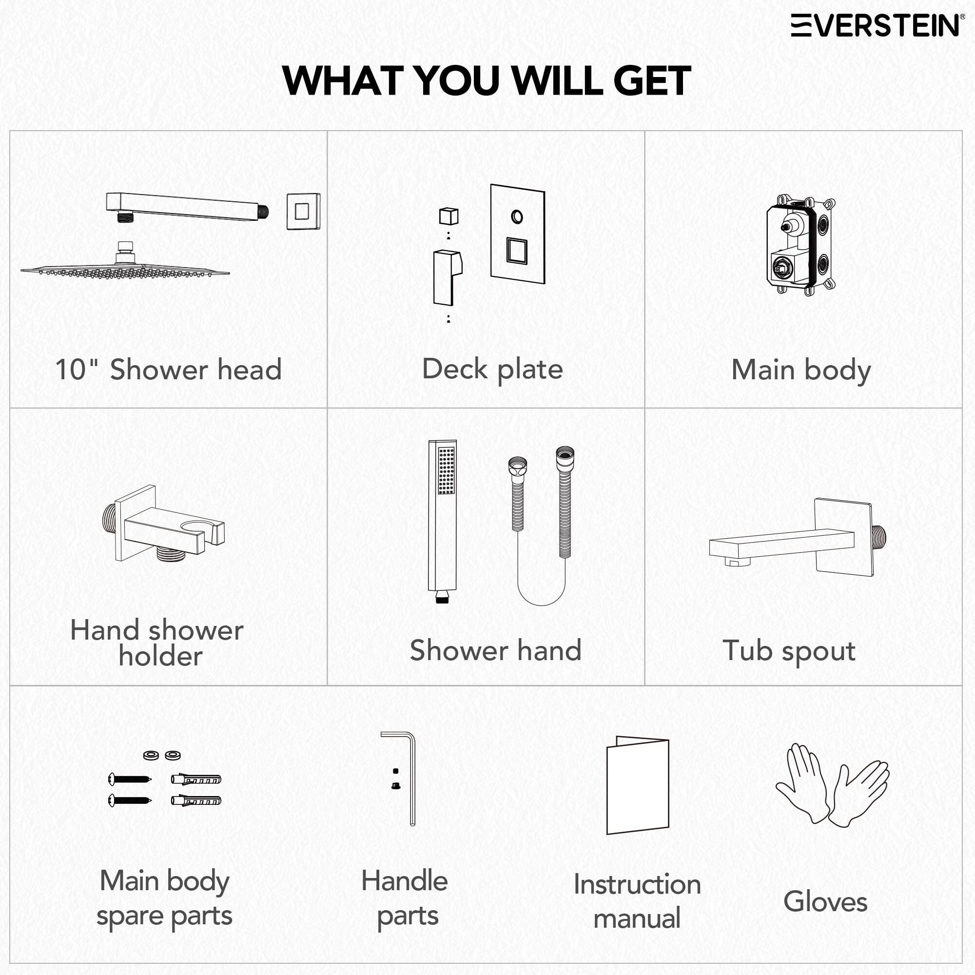 EVERSTEIN Q-918-OTOP Showerhead-Bar-Panels - View #13