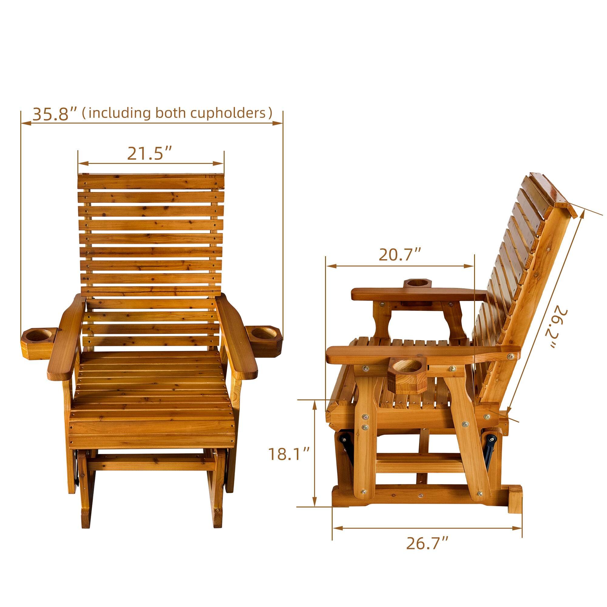 Fortune Candy GX001BR Swing-Gliders - View #2
