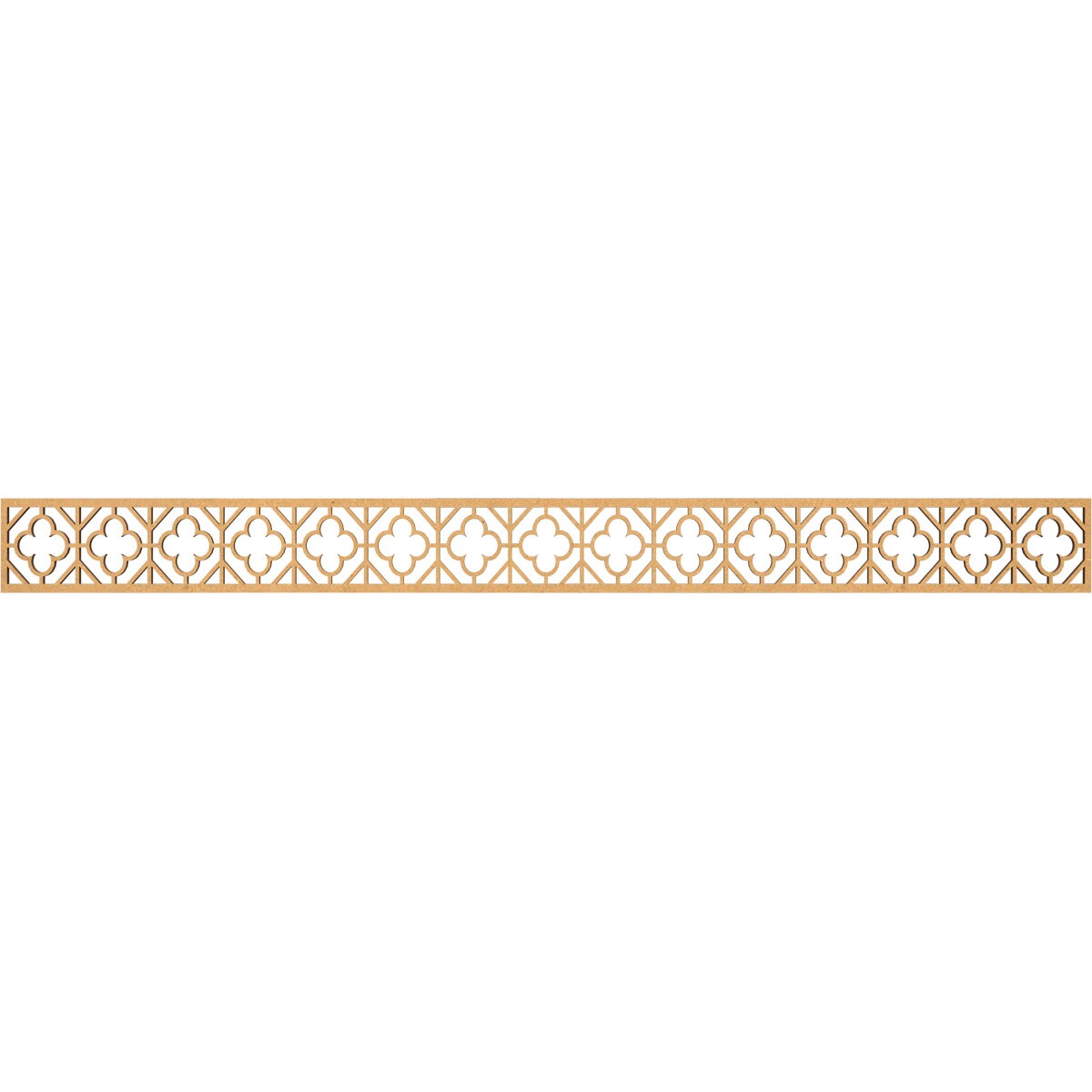Ekena Millwork MLDA04X46HAZMF Hazelton Fretwork Flat Trim 4-in x 3.87-ft Brown Unfinished 2157648 Pierced Wall Panel Moulding
