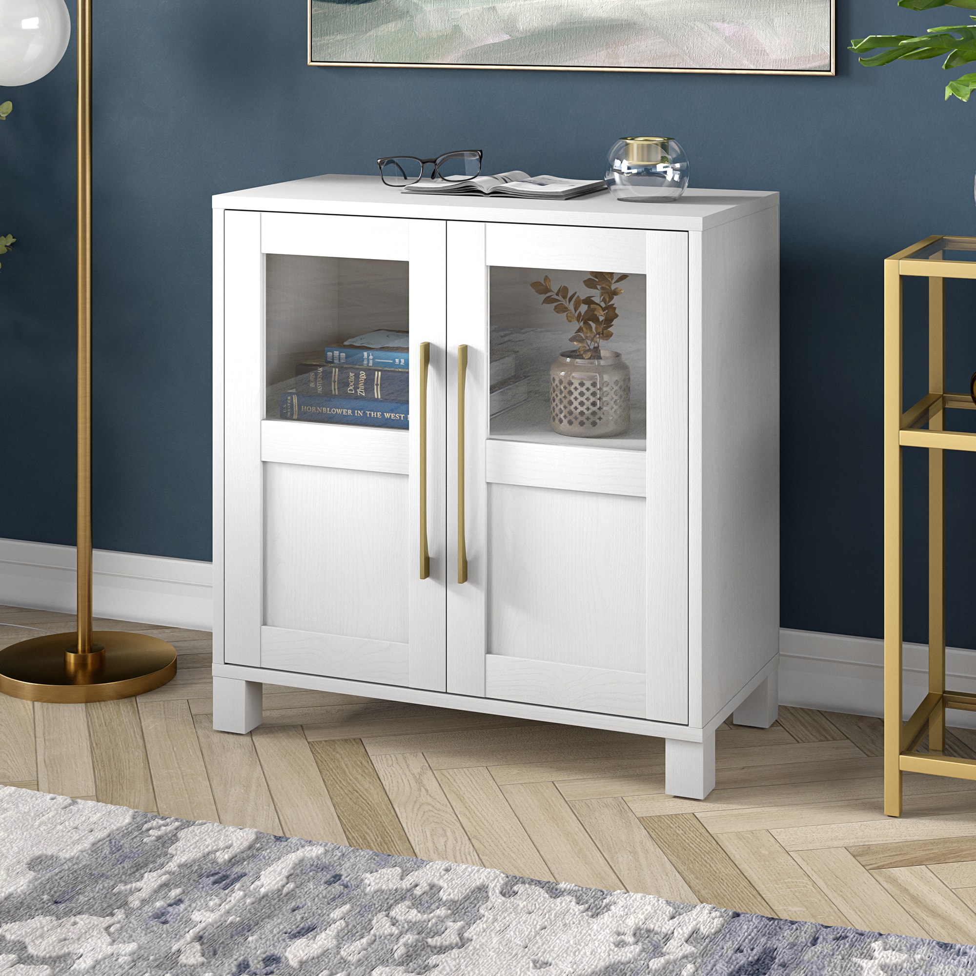 Hailey Home Holbrook White 2-Shelf Office Cabinet AC1974 at Lowes.com