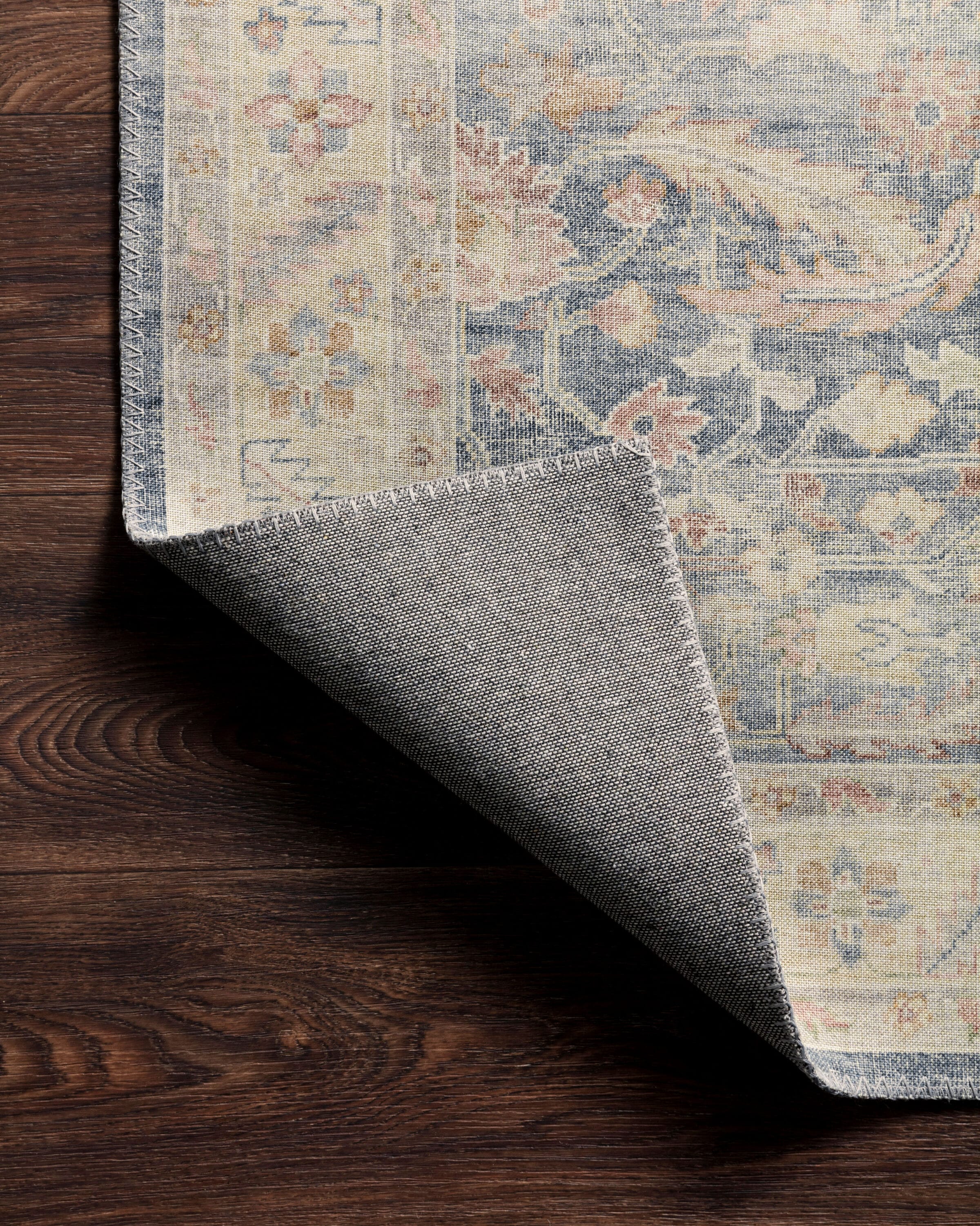 Serene Blue 9' x 12' Vintage-Modern Synthetic Area Rug