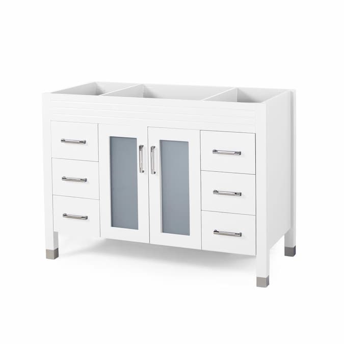 White Bathroom Vanity Cabinet, 48 Inch Unfinished Bathroom Vanity Without Top